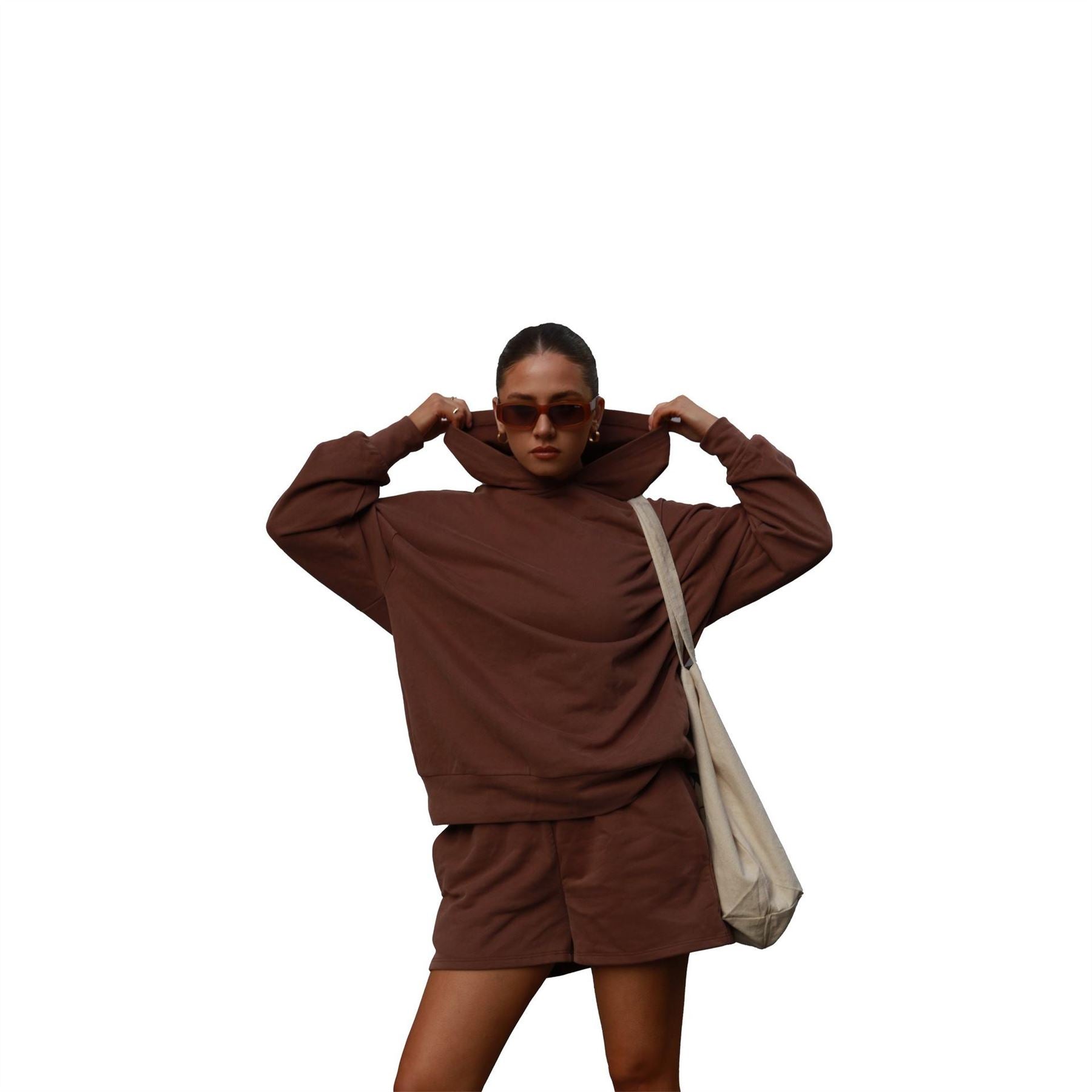 Agon Lounge Boxy Oversized Hoodie   Coffee
