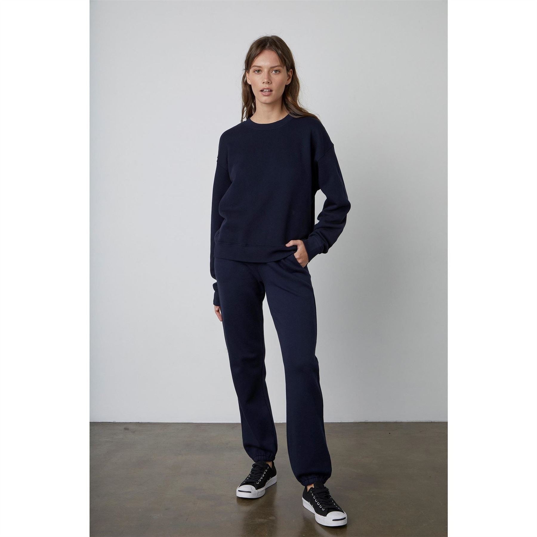 Velvet by Graham and Spencer Corefleece Relaxed Fit Drop Shoulder Long Sleeve Sweatshirt