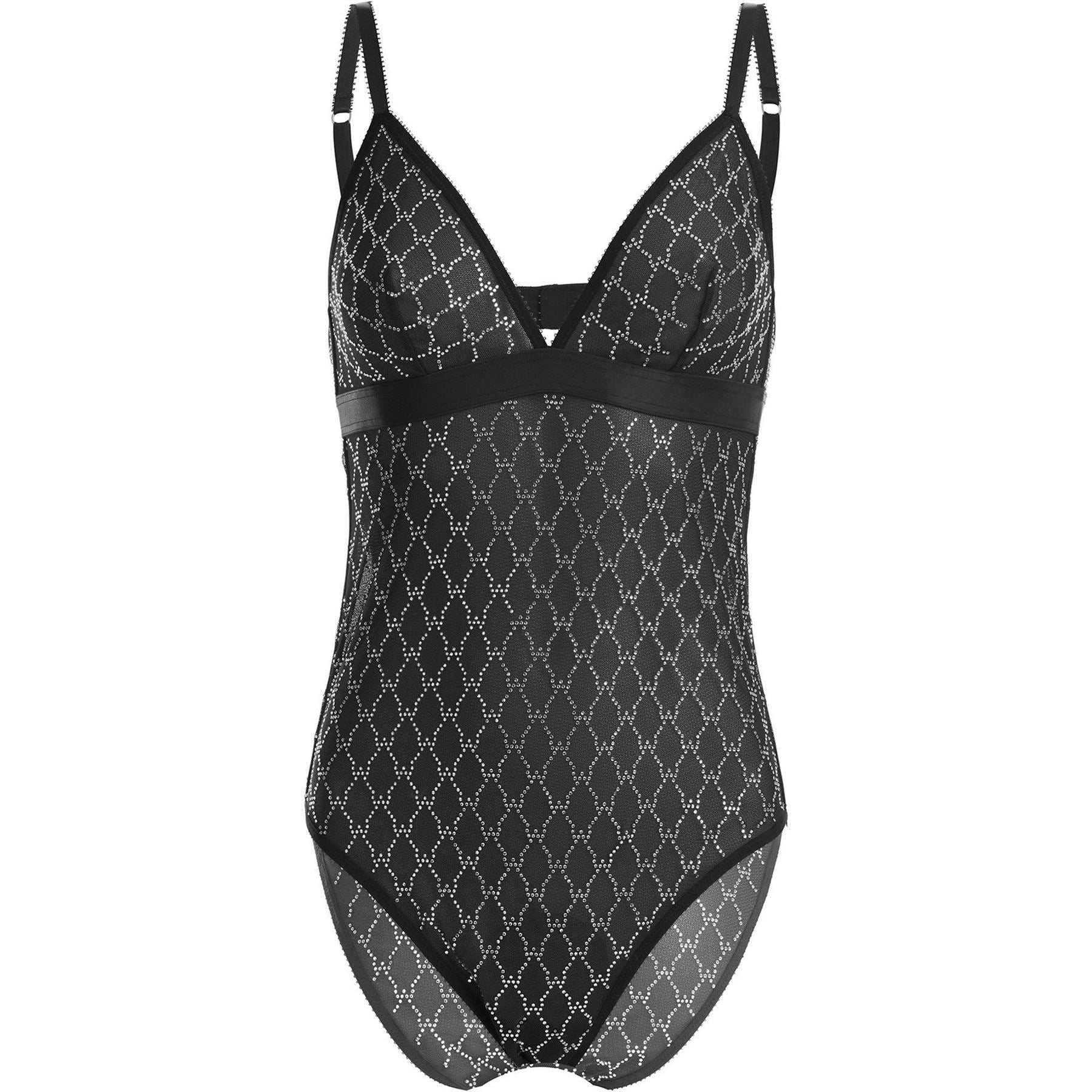 Wolford Sheer Logo Sparkle Bodysuit