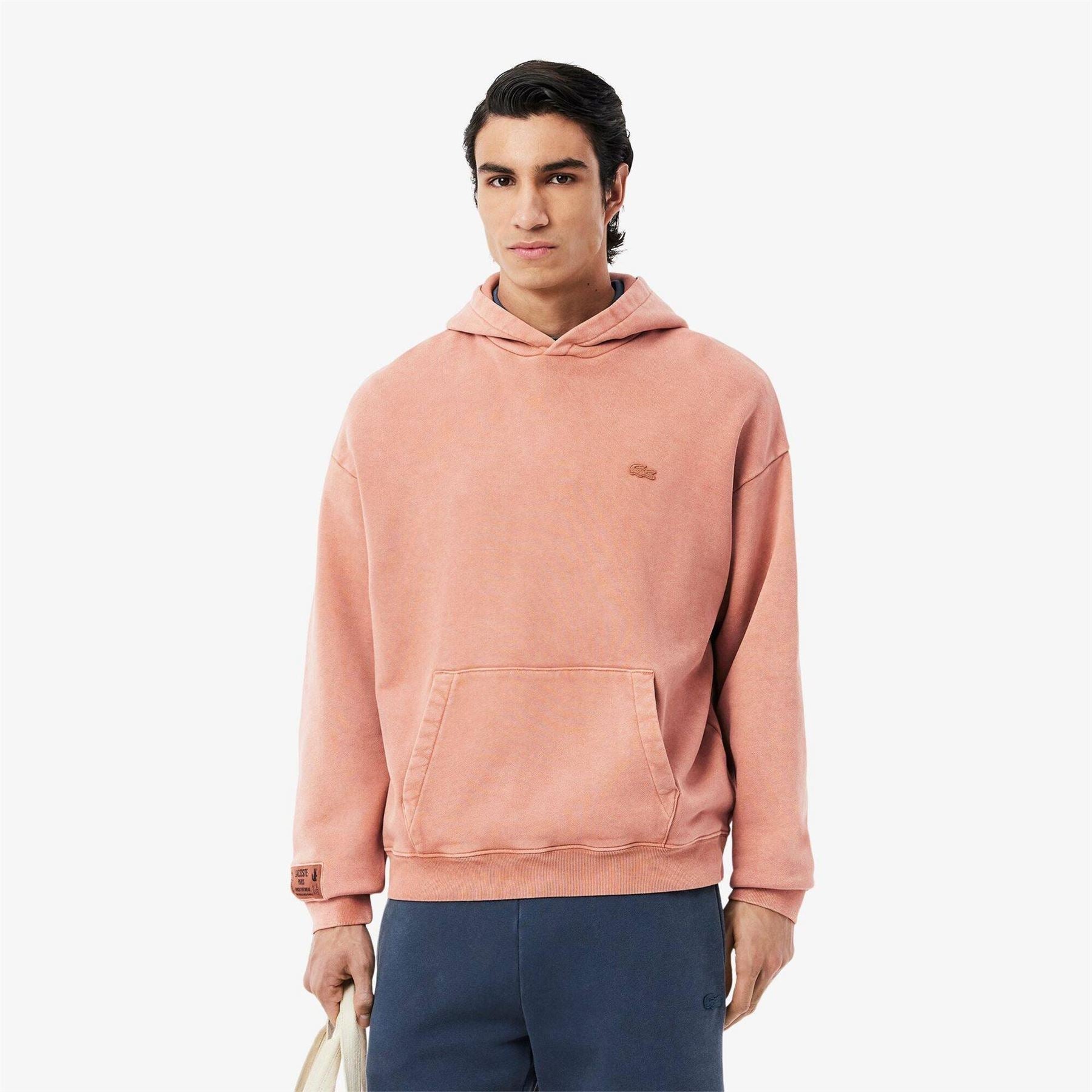 Lacoste Hooded Relaxed Fit Crocodile Print Sweatshirt