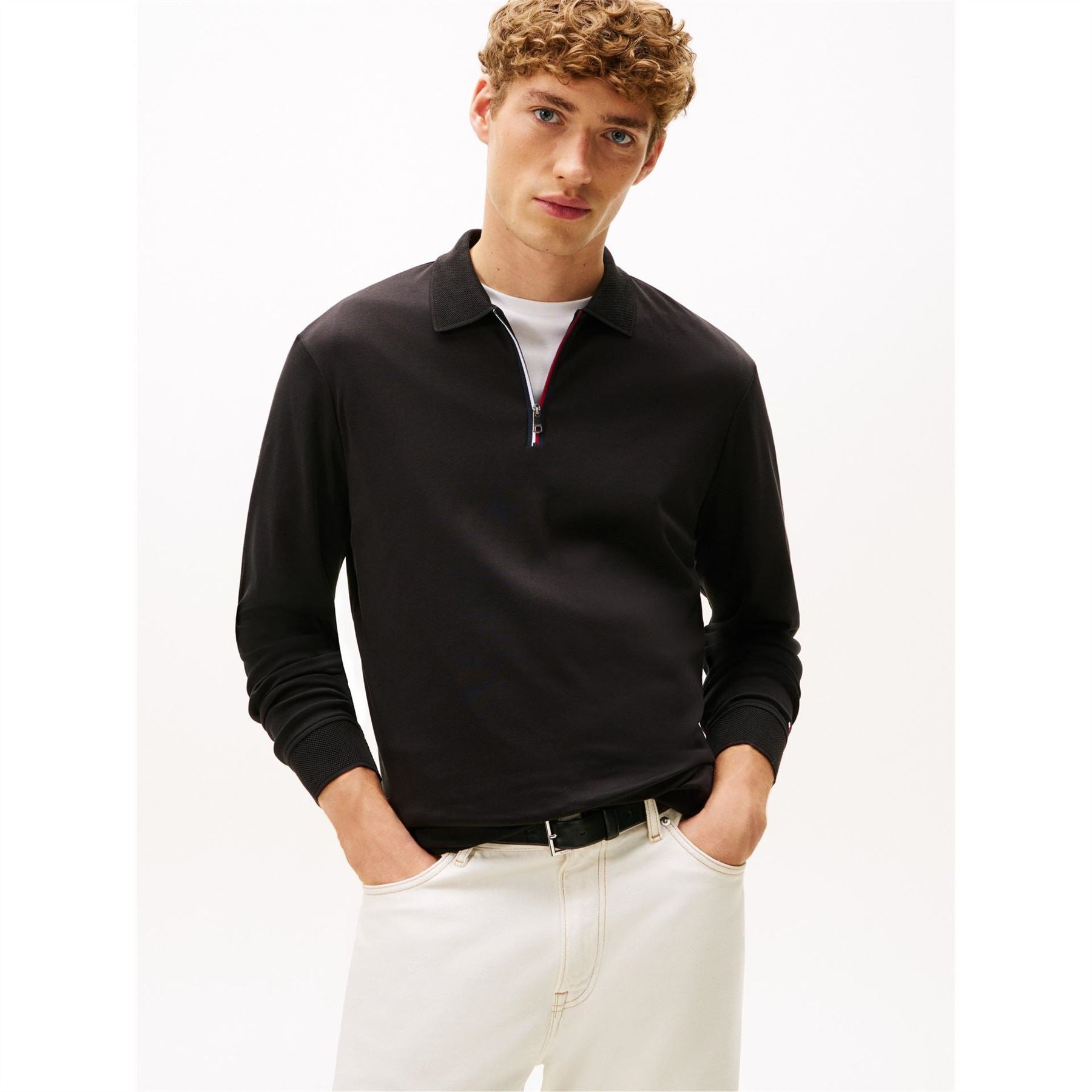 Tommy Hilfiger Collared Neck Long Sleeve Polo Shirt