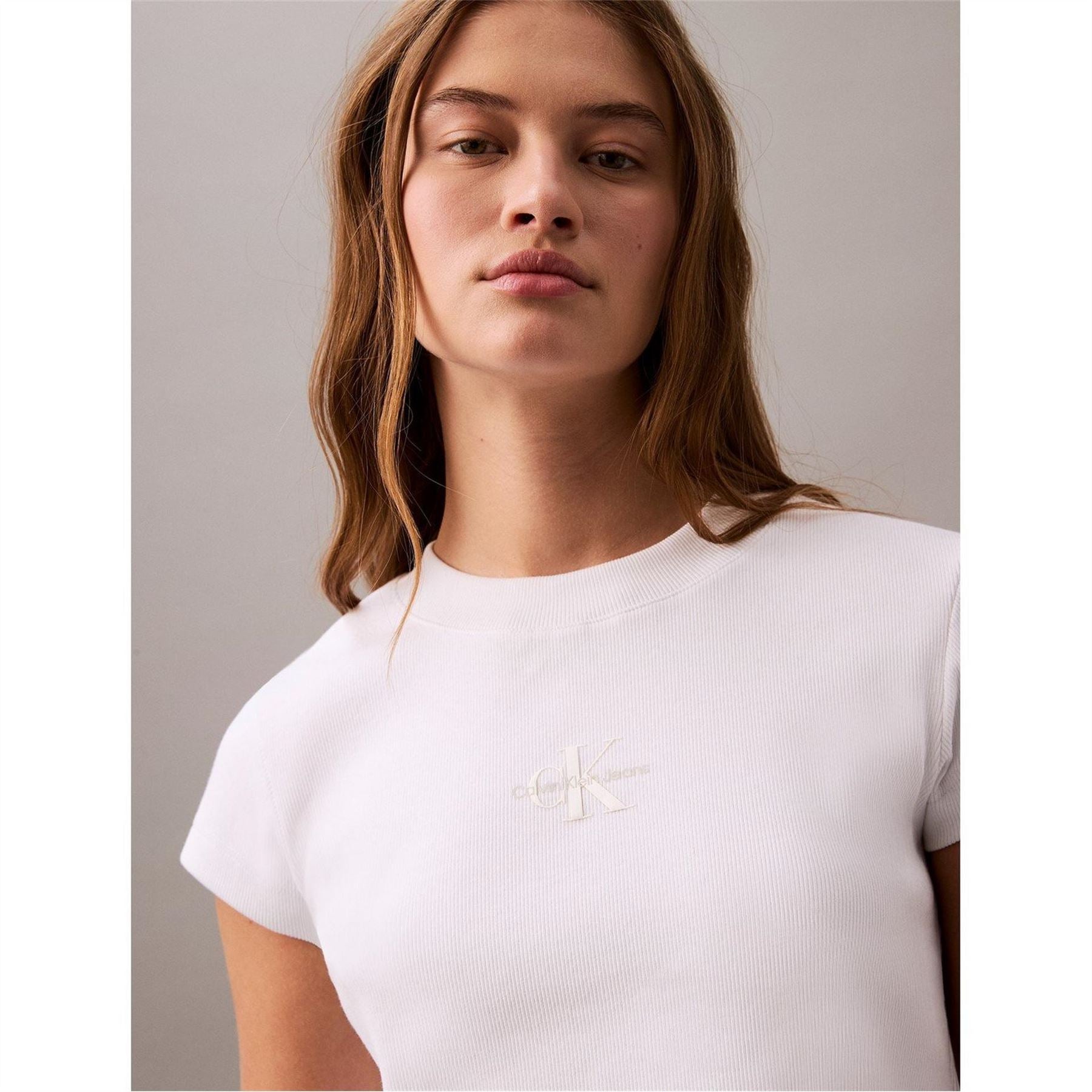 Calvin Klein Jeans Baby Crew Neck Ribbed Collar Short Sleeve T-Shirt