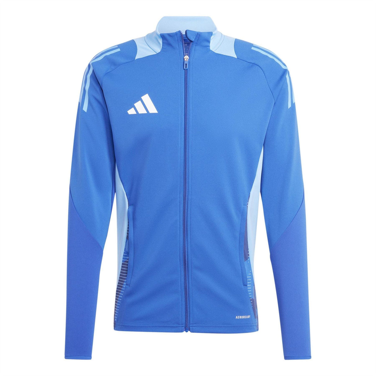 adidas Geometric Patterned Track Jacket with Zipped Pocket and Three Bar Logo