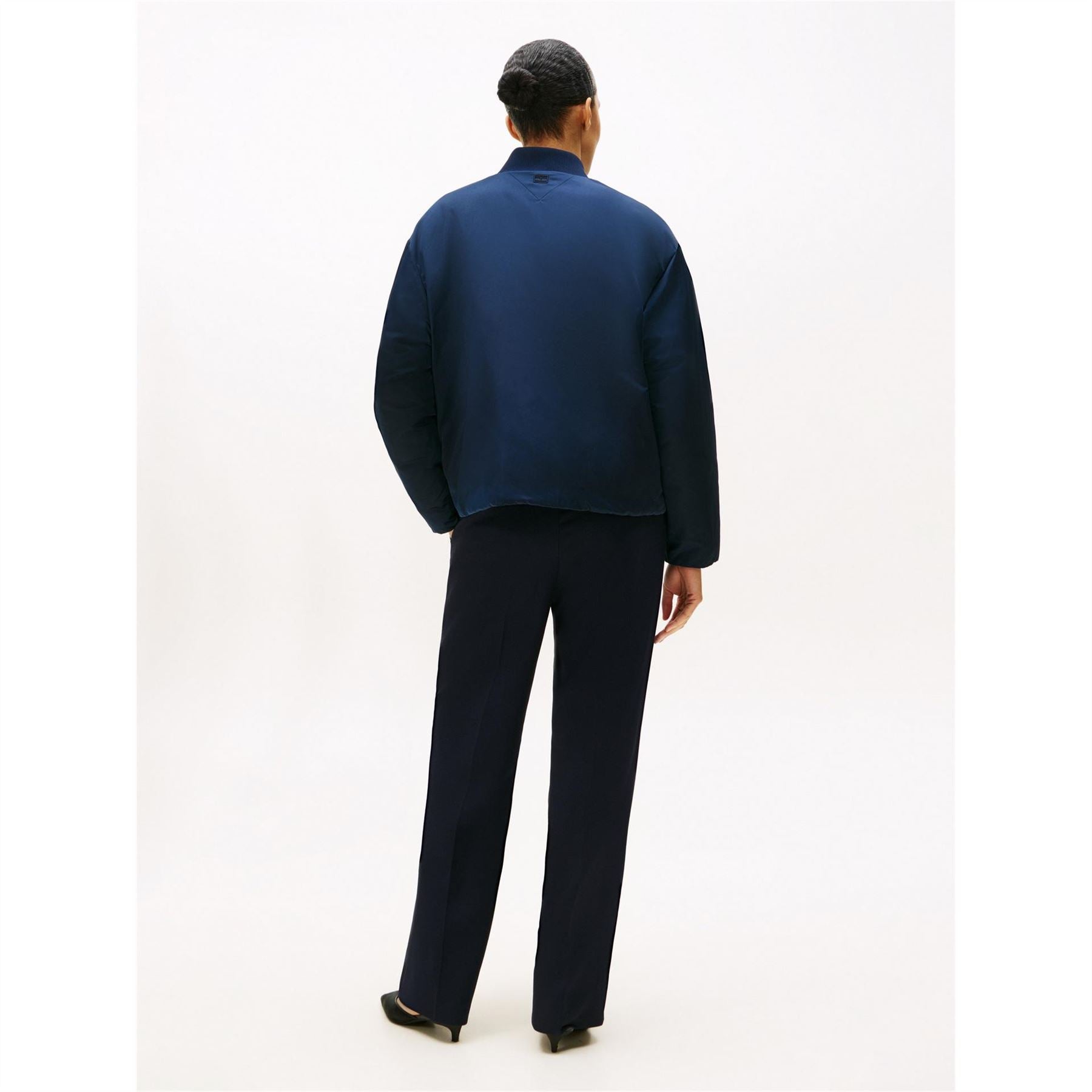 Tommy Hilfiger Ribbed Trim Zip Through Bomber Jacket