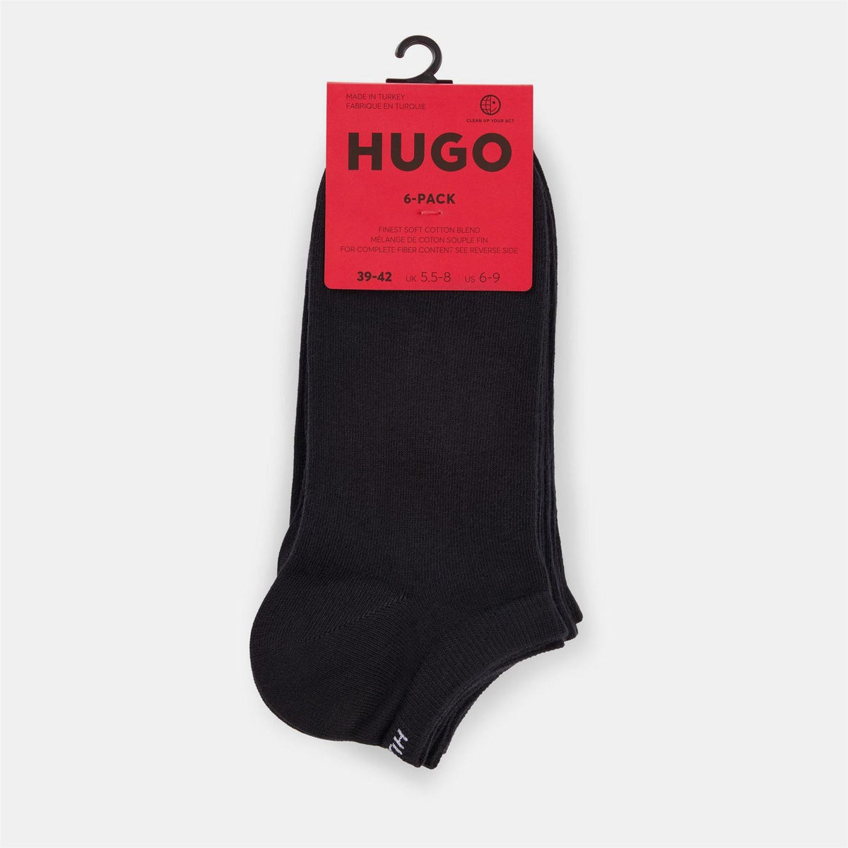 Hugo Cotton Blend 6 Pack Trainer Socks