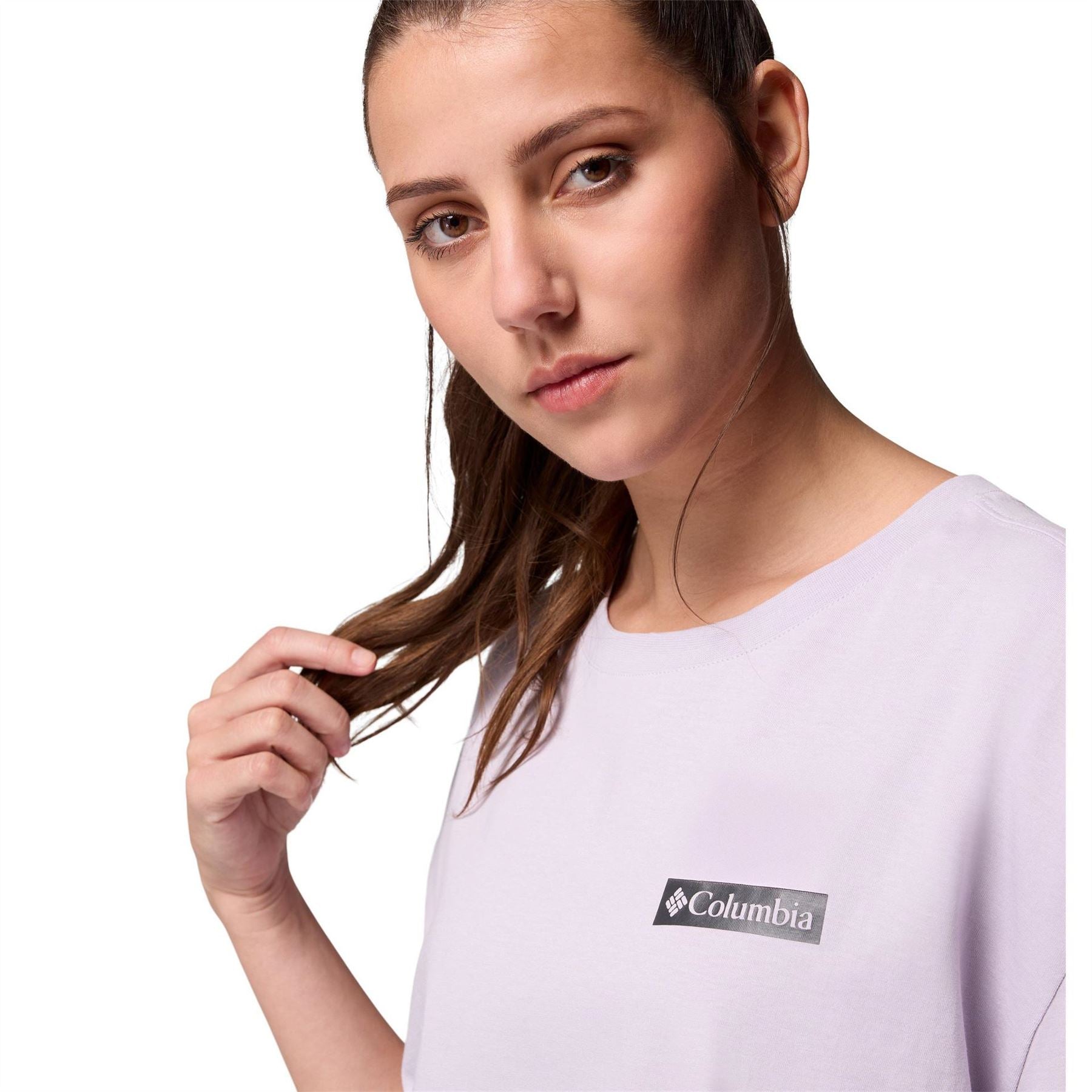 Columbia Oversize Fit Crew Neck Drop Shoulder Boyfriend T-Shirt