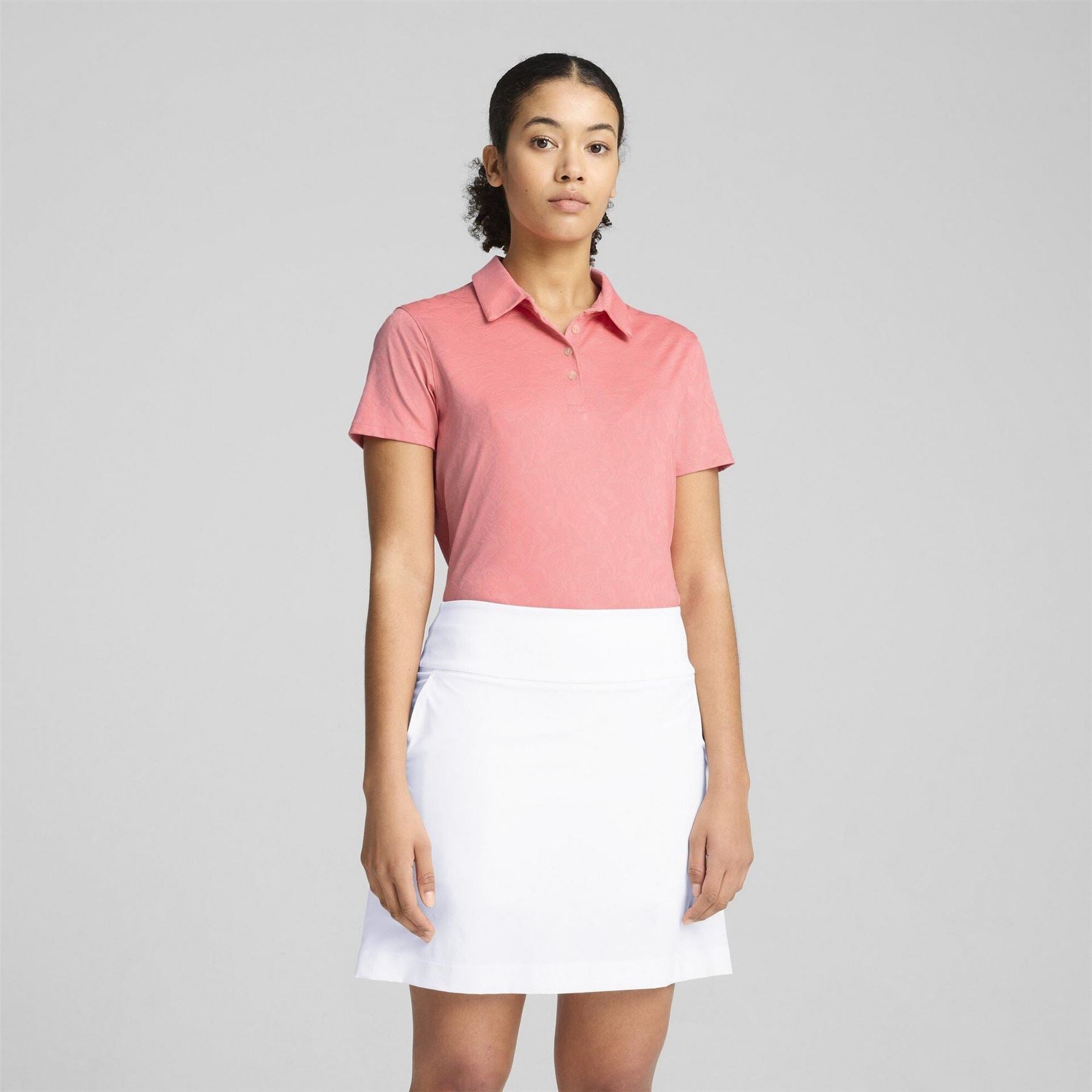 Puma Womens W Mattr Lianas Jacquard Ss Polo Shirt