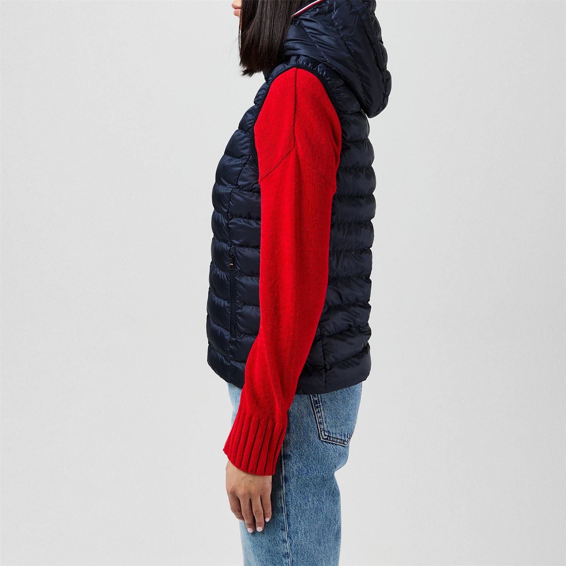 Tommy Hilfiger Heritage Low Down Duck Down Detachable Hood Sleeveless Short Puffer Jacket