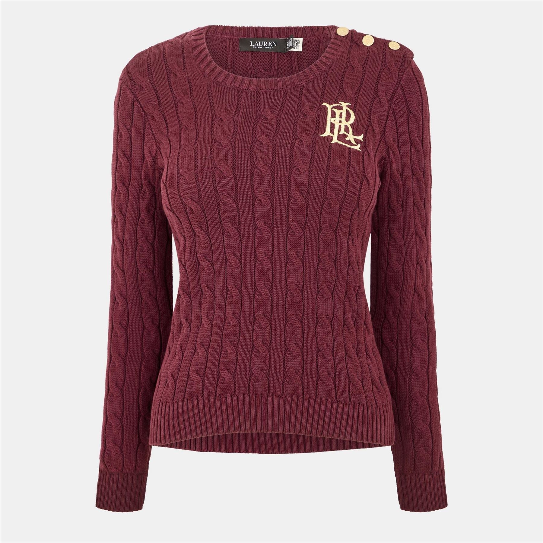 Lauren by Ralph Lauren Montiva Crew Neck Ribbed Collar Long Sleeve Sweater