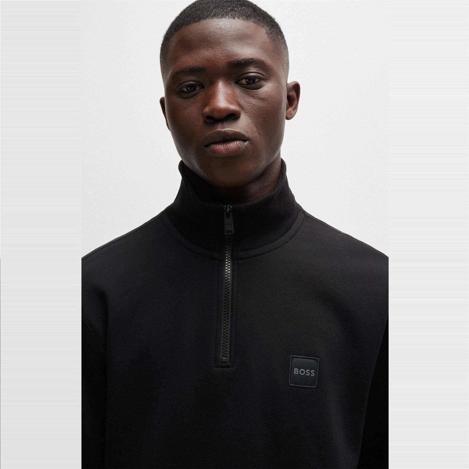 Boss Zetrust Zip Neck Soft Terryclover The Head Sweatshirt