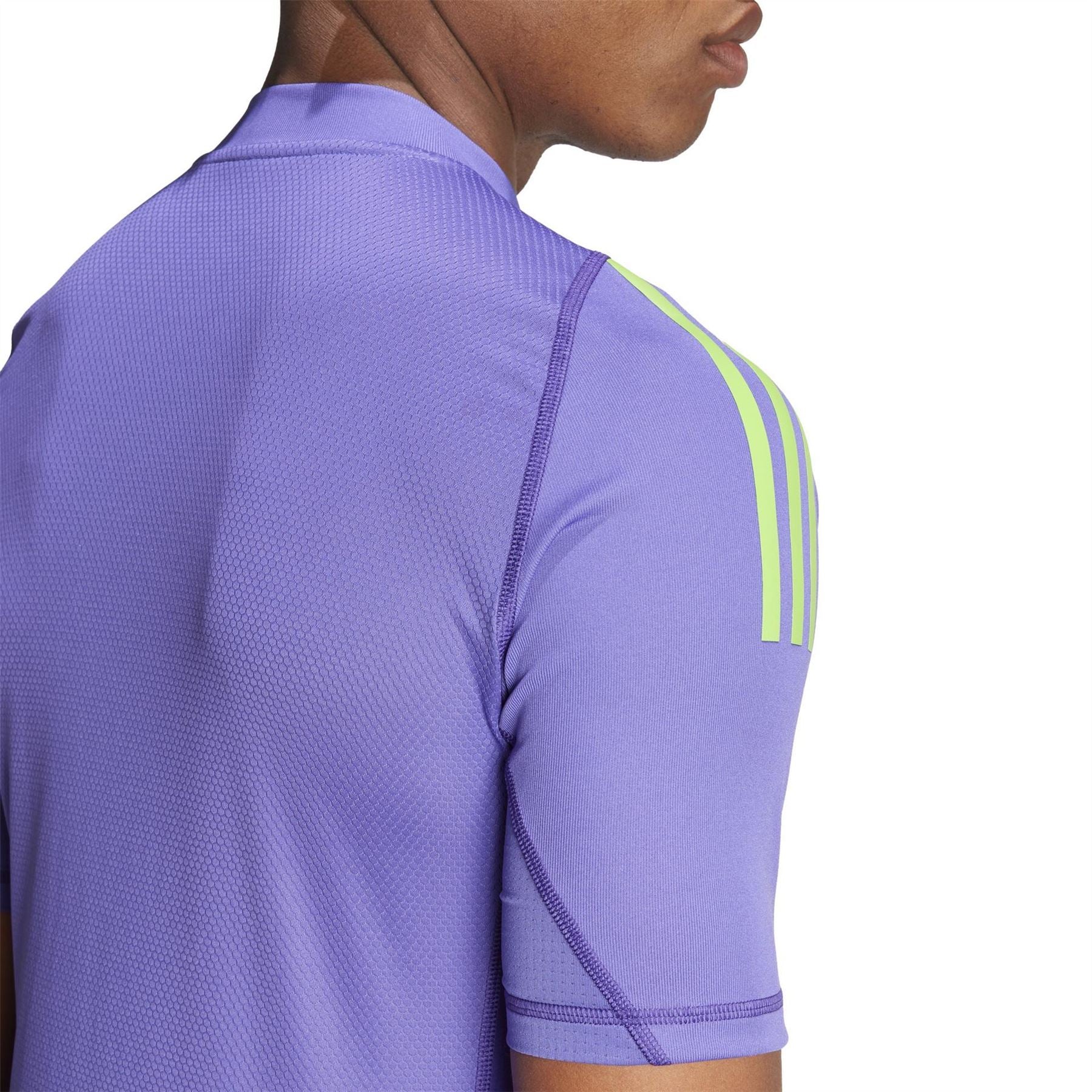 adidas V-Neck Short Sleeve Slim Fit Jersey Top