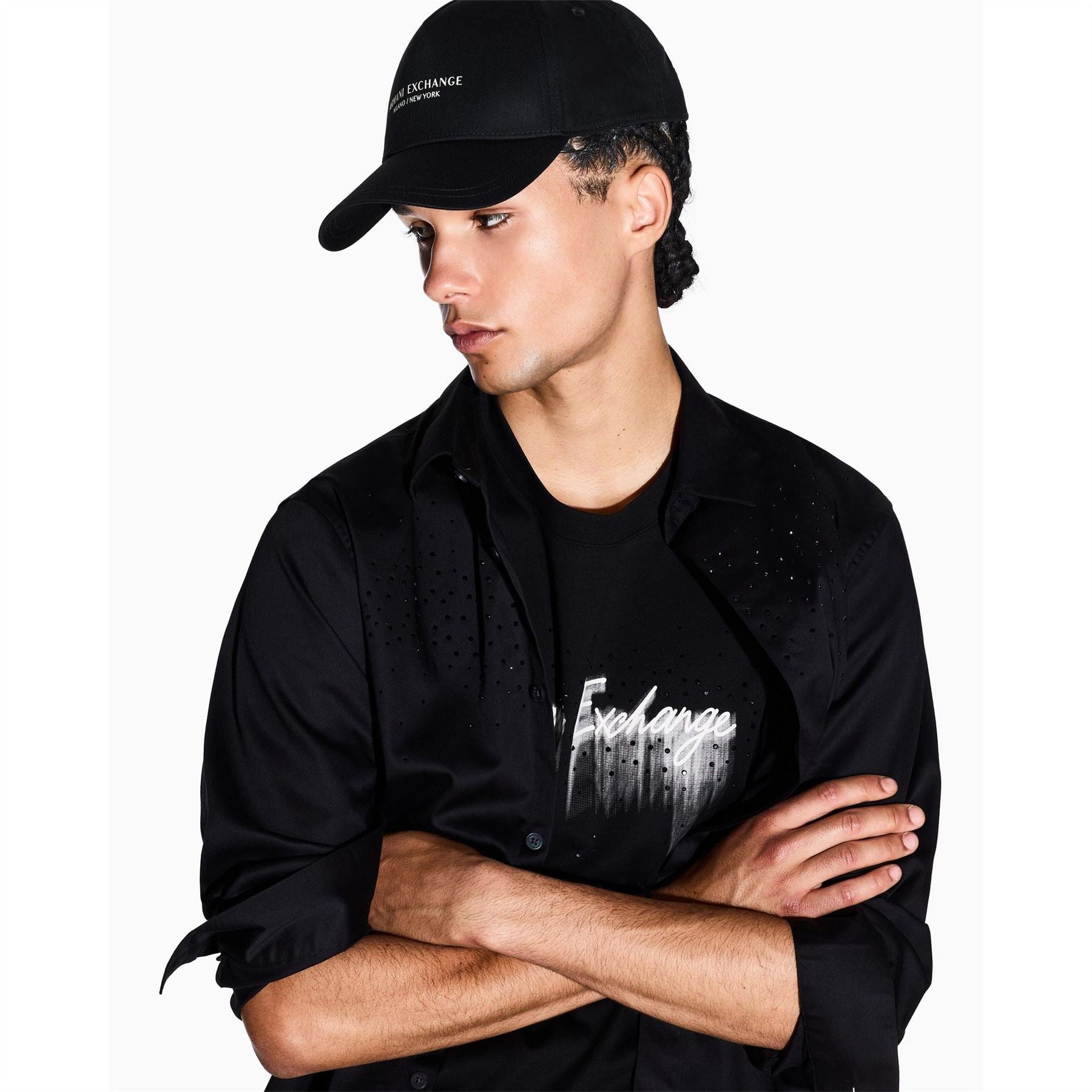 Armani Exchange Exchange Logo Lettering Snapback Cap