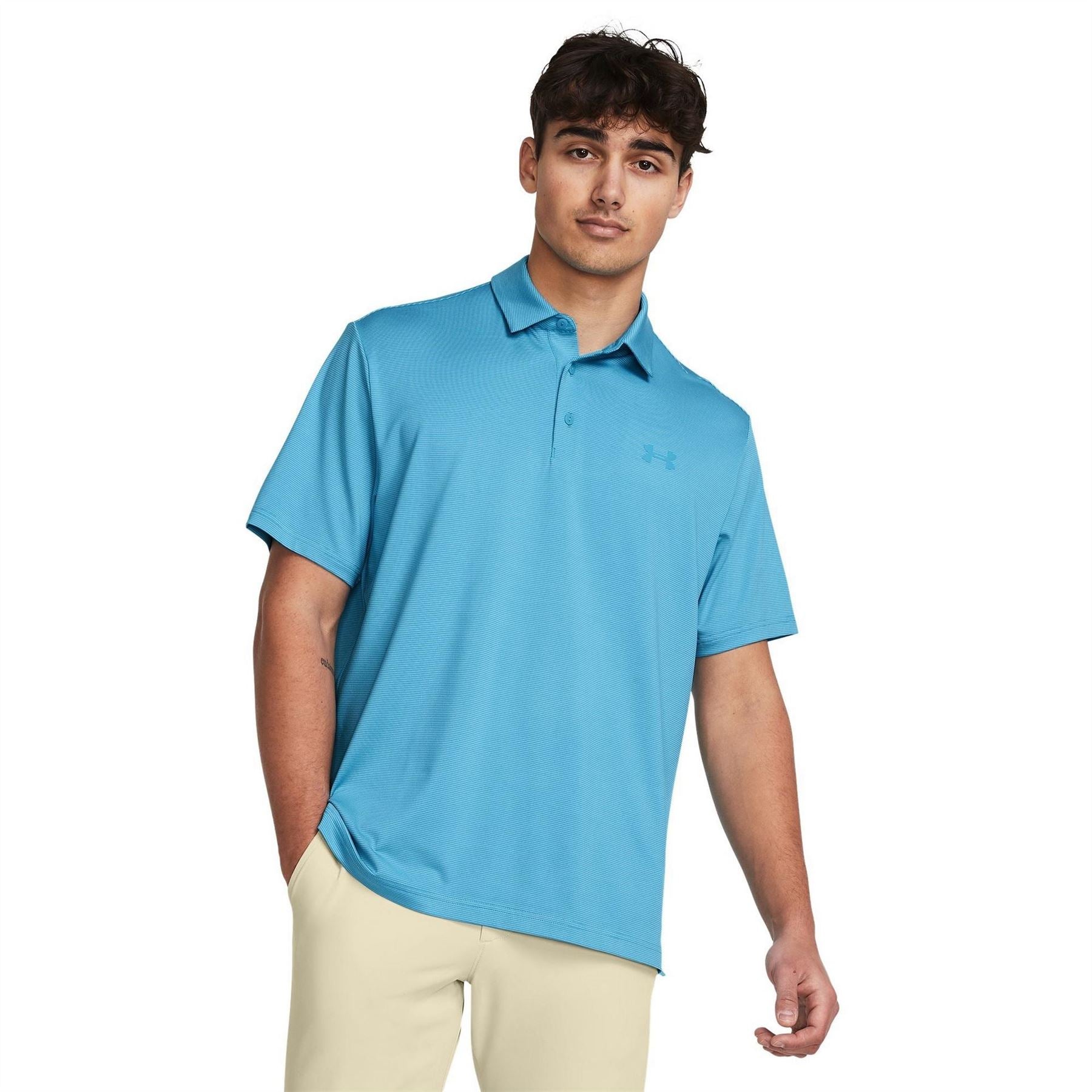 Under Armour Striped Collared Neck Short Sleeve Polo Shirt