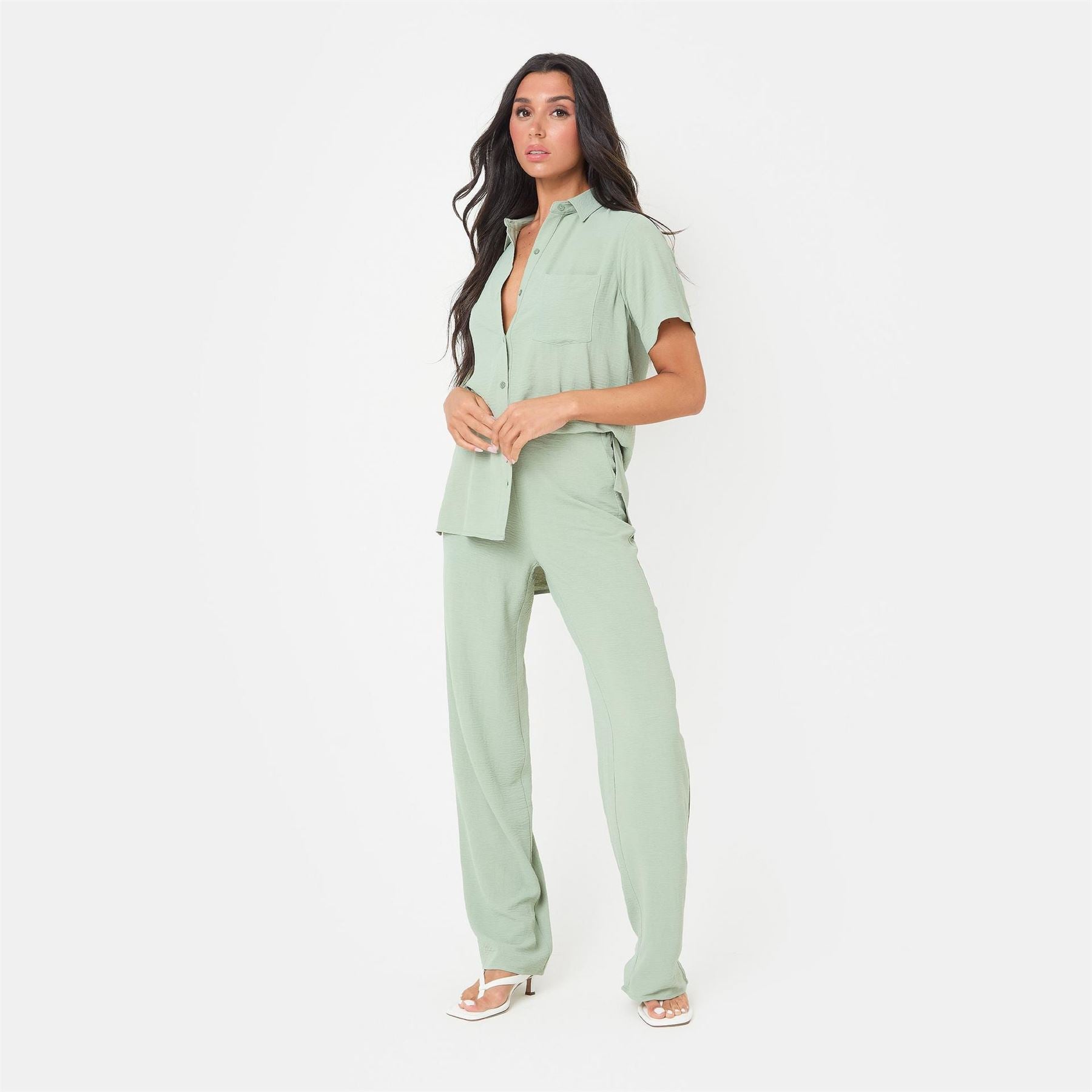 I Saw It First Crepe Wide Leg Trousers