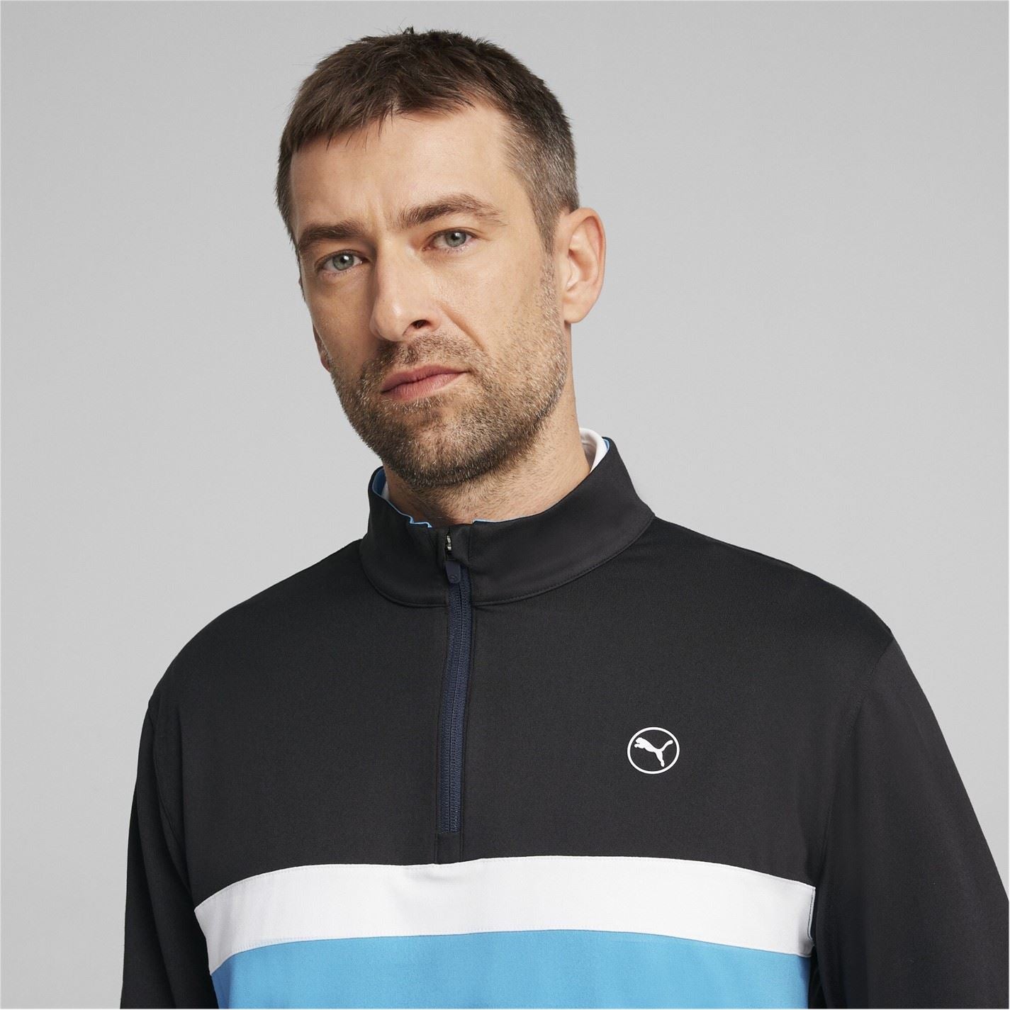 Puma Mens Pure Colour Block Golf Quarter Zip