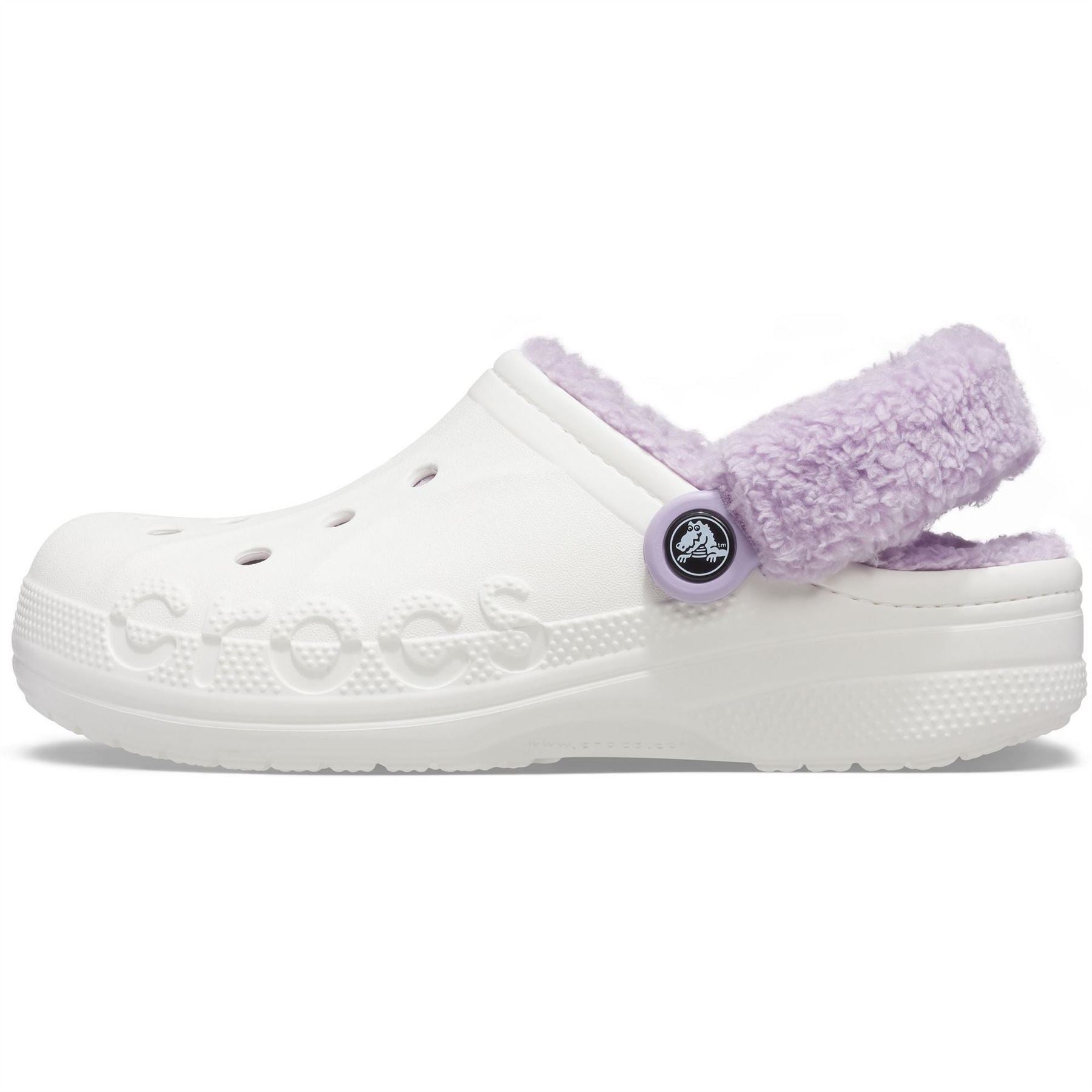 Crocs Baya Lined Fuzz Strap Closed Toe Clogs
