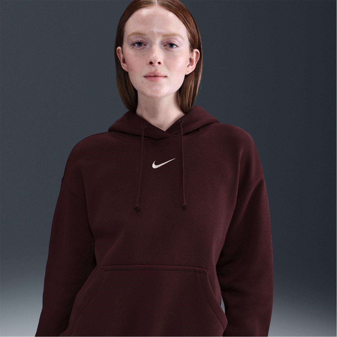 Nike Phoenix Fleece Oversize Fit Drop Shoulder Long Sleeve Hooded Neck Sweatshirt