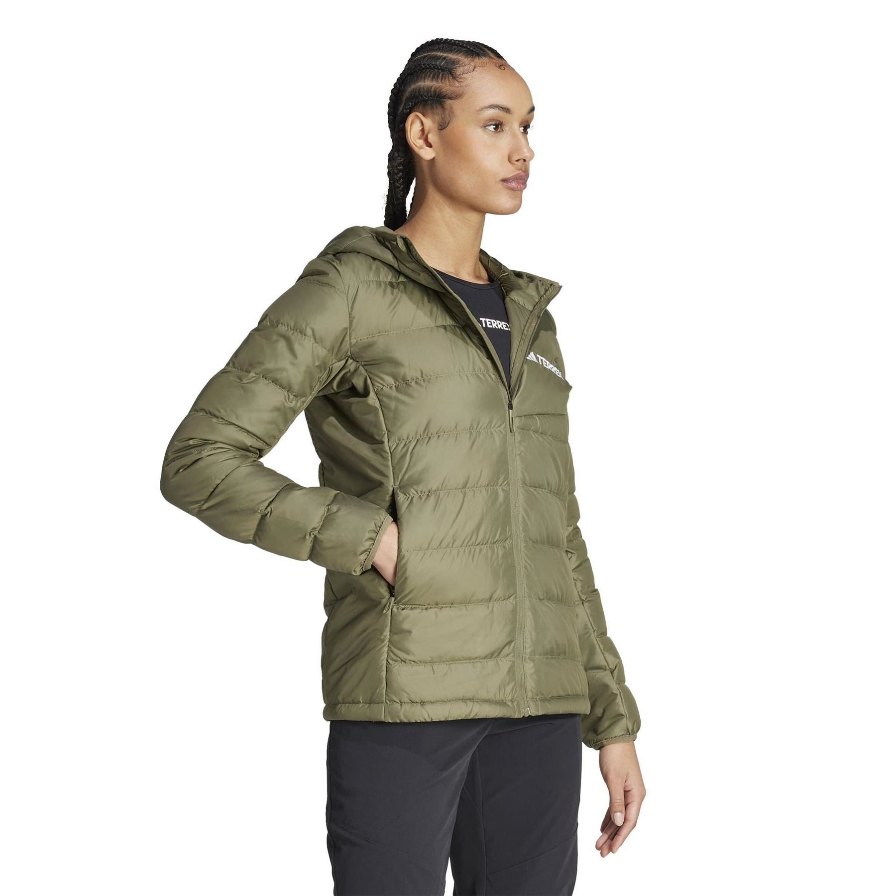 adidas Womens Terrex Multi Light Down Hooded Jacket