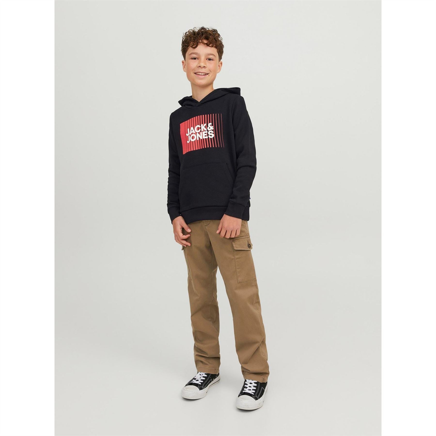 Jack and Jones Play Logo Print Hooded Sweatshirt