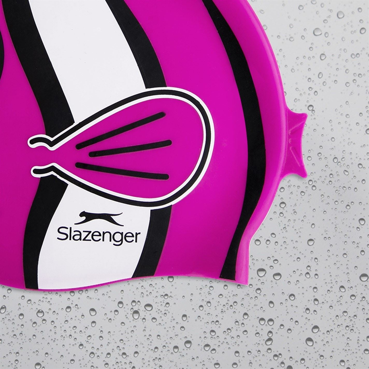 Slazenger Fish Print Silicone Swimming Cap Childrens
