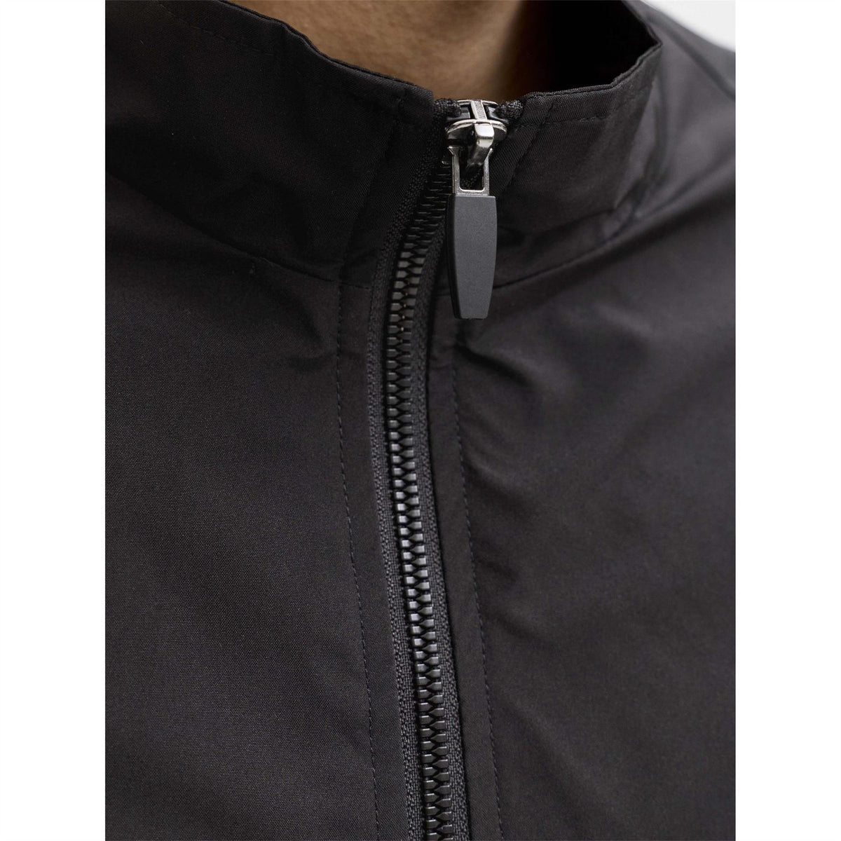 Jack and Jones Two-Way Zipper Ribbed Cuff Solid Bomber Jacket