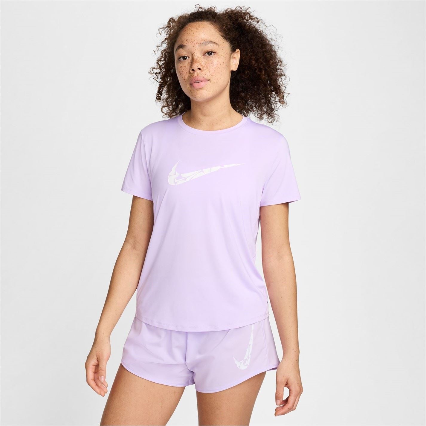 Nike Womens One Swoosh Dri Fit Short Sleeve Running Top