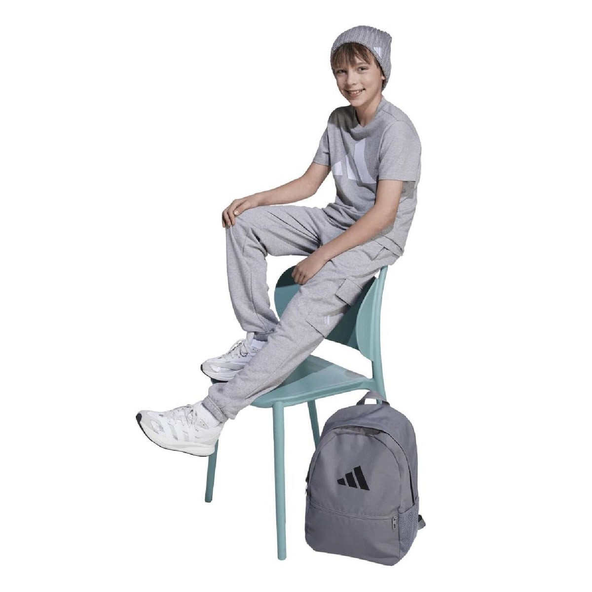 adidas Juniors Solid Patterned Slim Cargo Pants