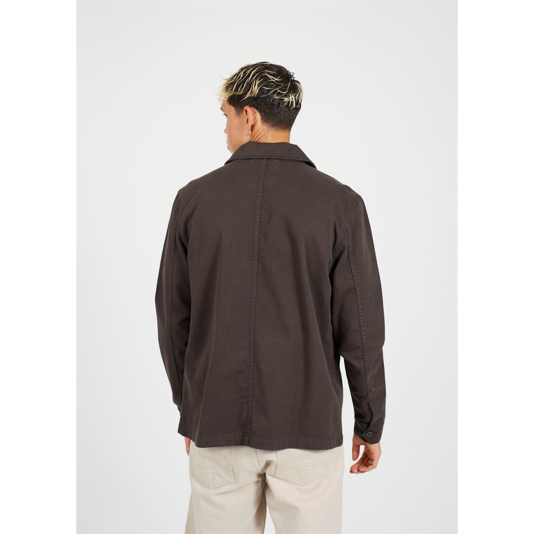 Brave Soul Mens Twill Shirt Overshirt with Front Pocket