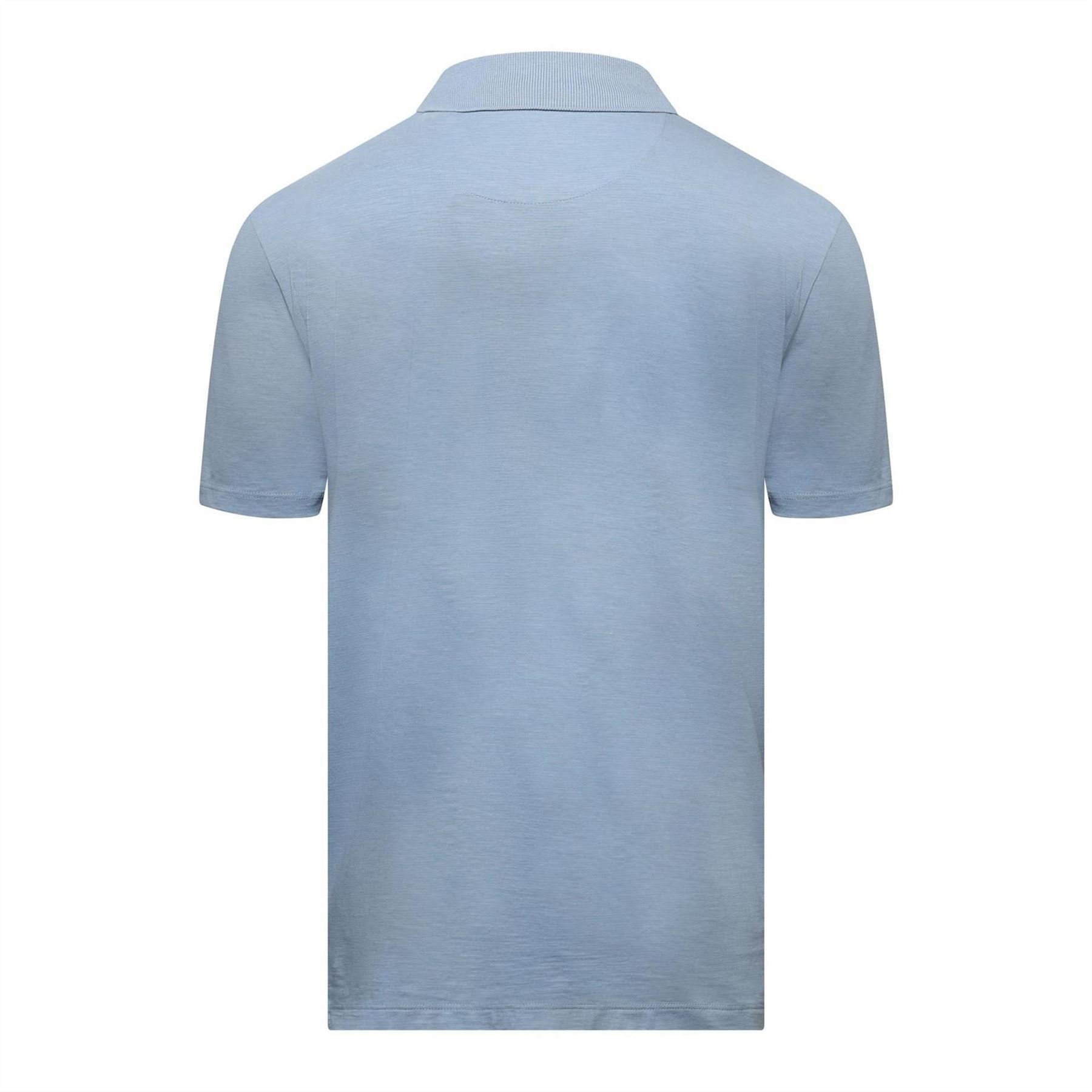 Hugo Zip Neck Polo Shirt In Slub Jersey