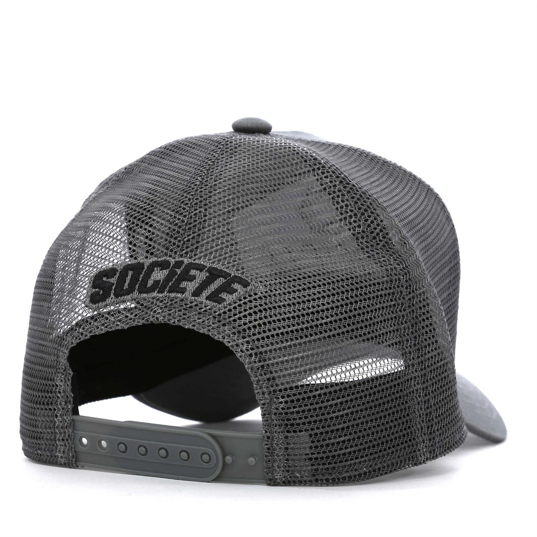 Societe Noir Lettering Trucker Cap with Pre Curved Brim