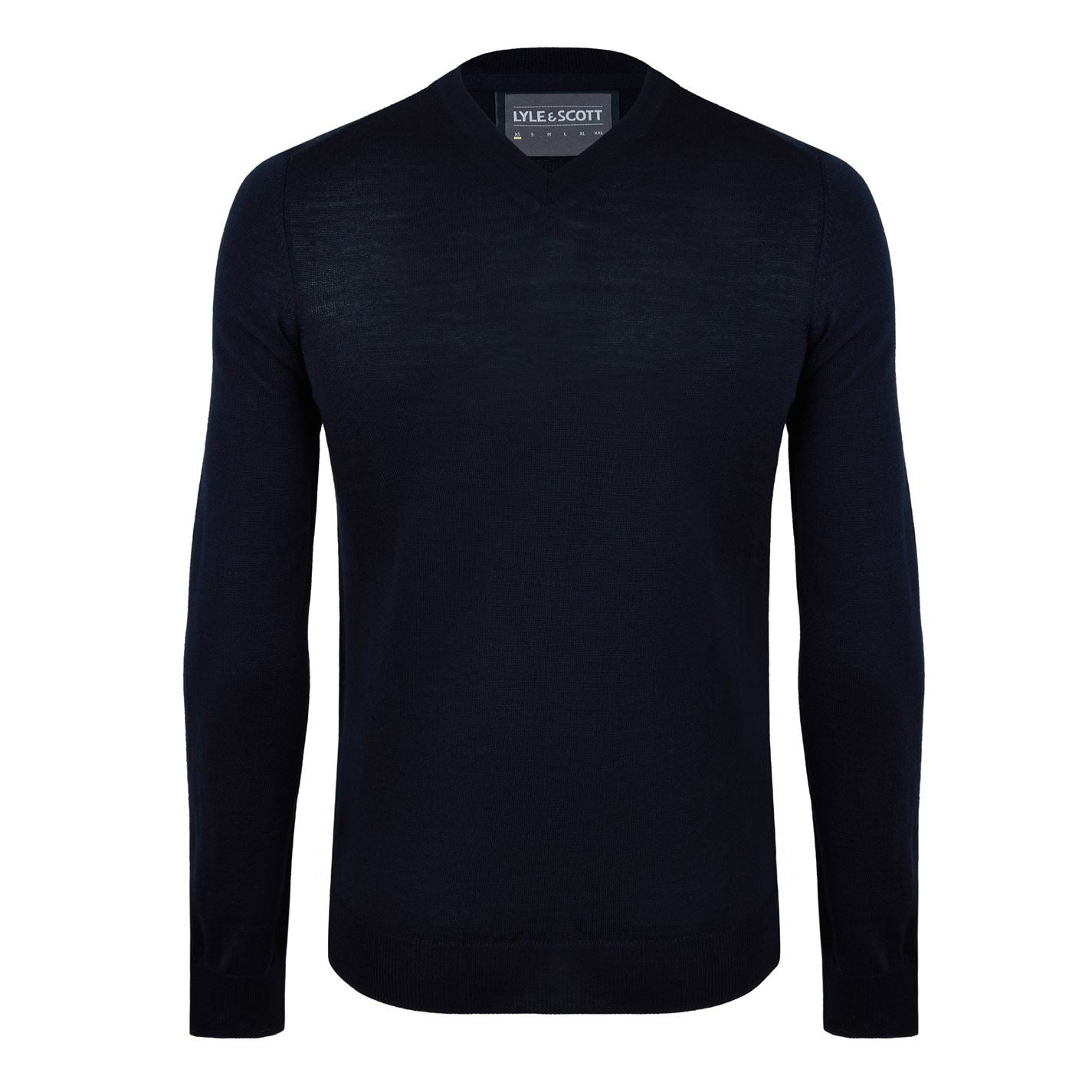 Lyle and Scott V-Neck Tonal Eagle Long Sleeve Sweater