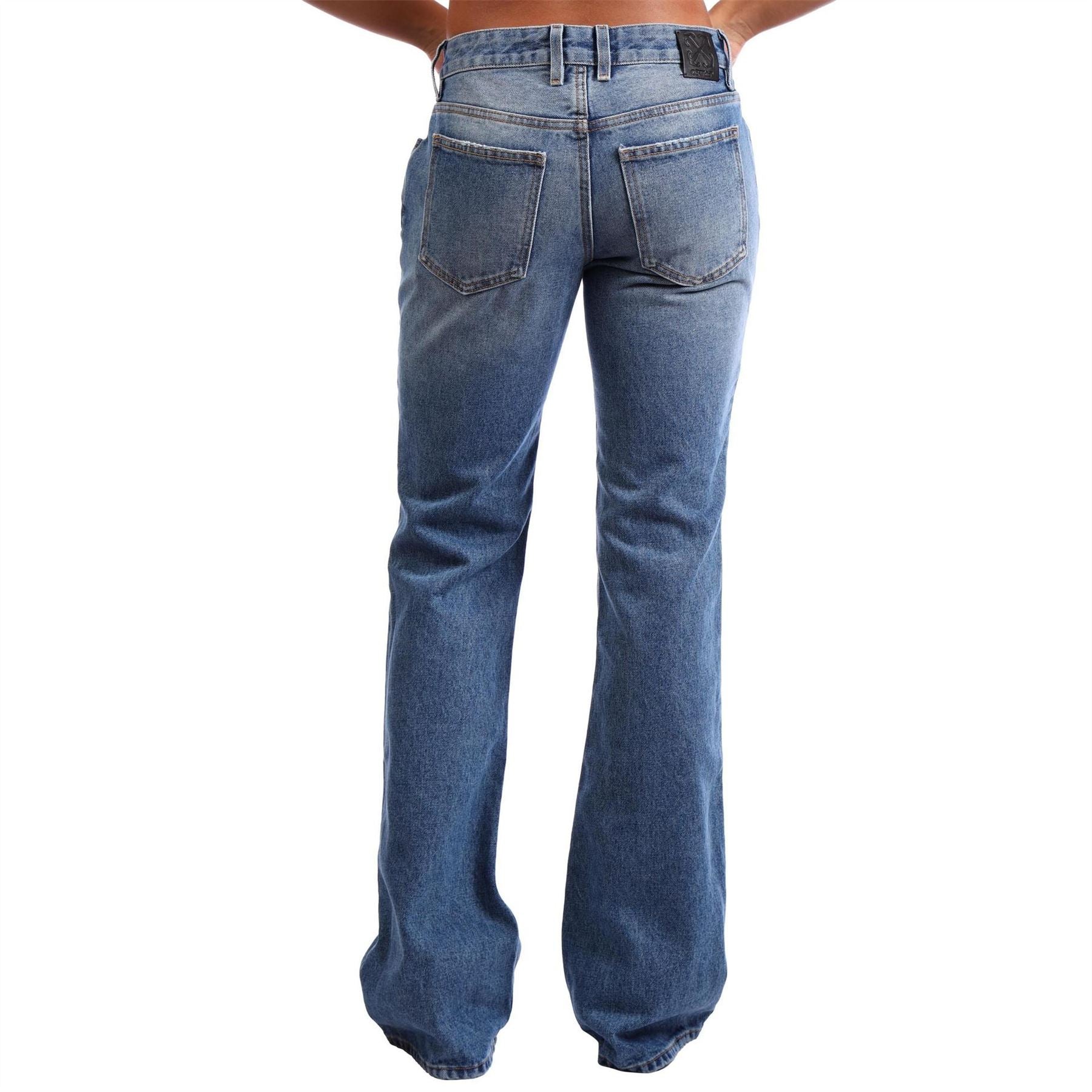 Off White Fit Flared Jeans