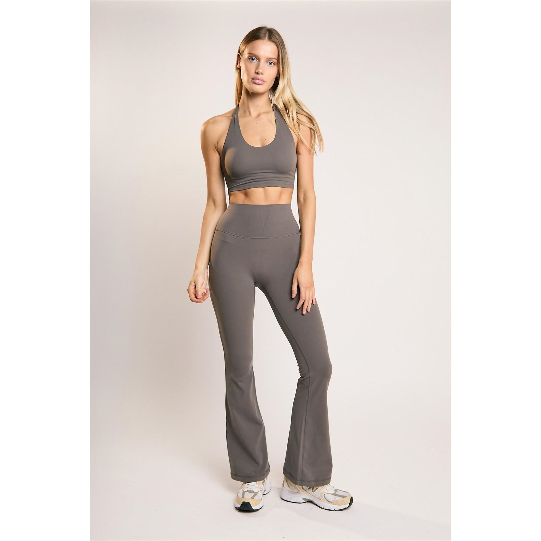 Agon Khaki Halter Neck Crop Top