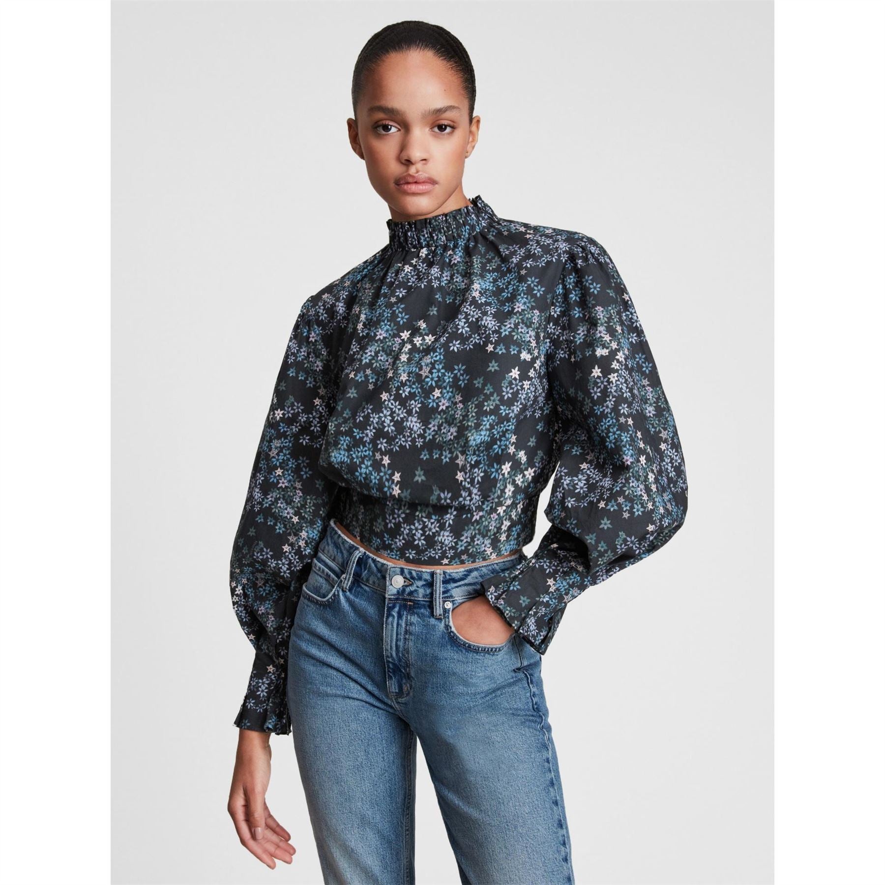 AllSaints Luna Asgard Short Sleeve Casual Blouse