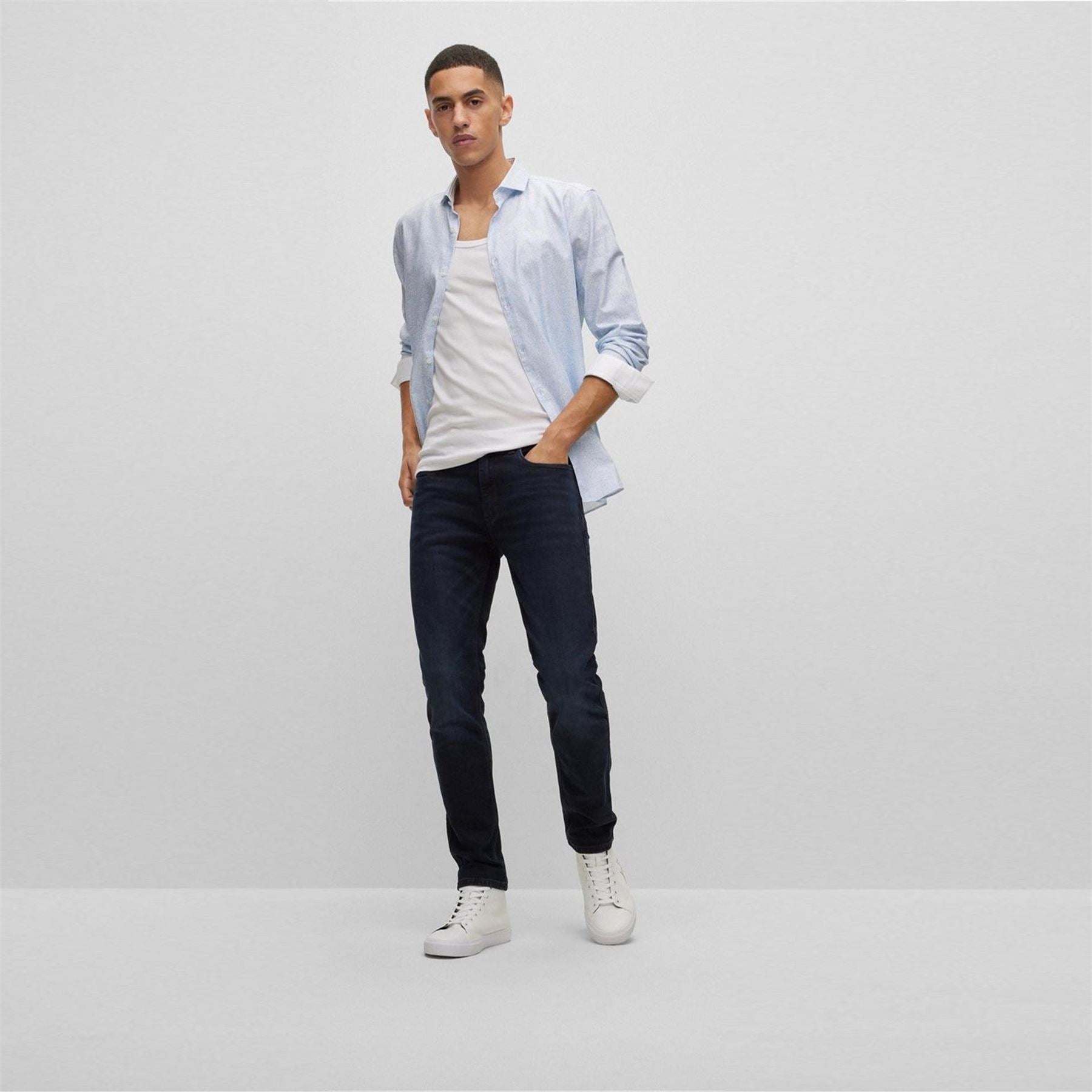 Hugo Mid Rise Slim Fit Five Pocket Jeans
