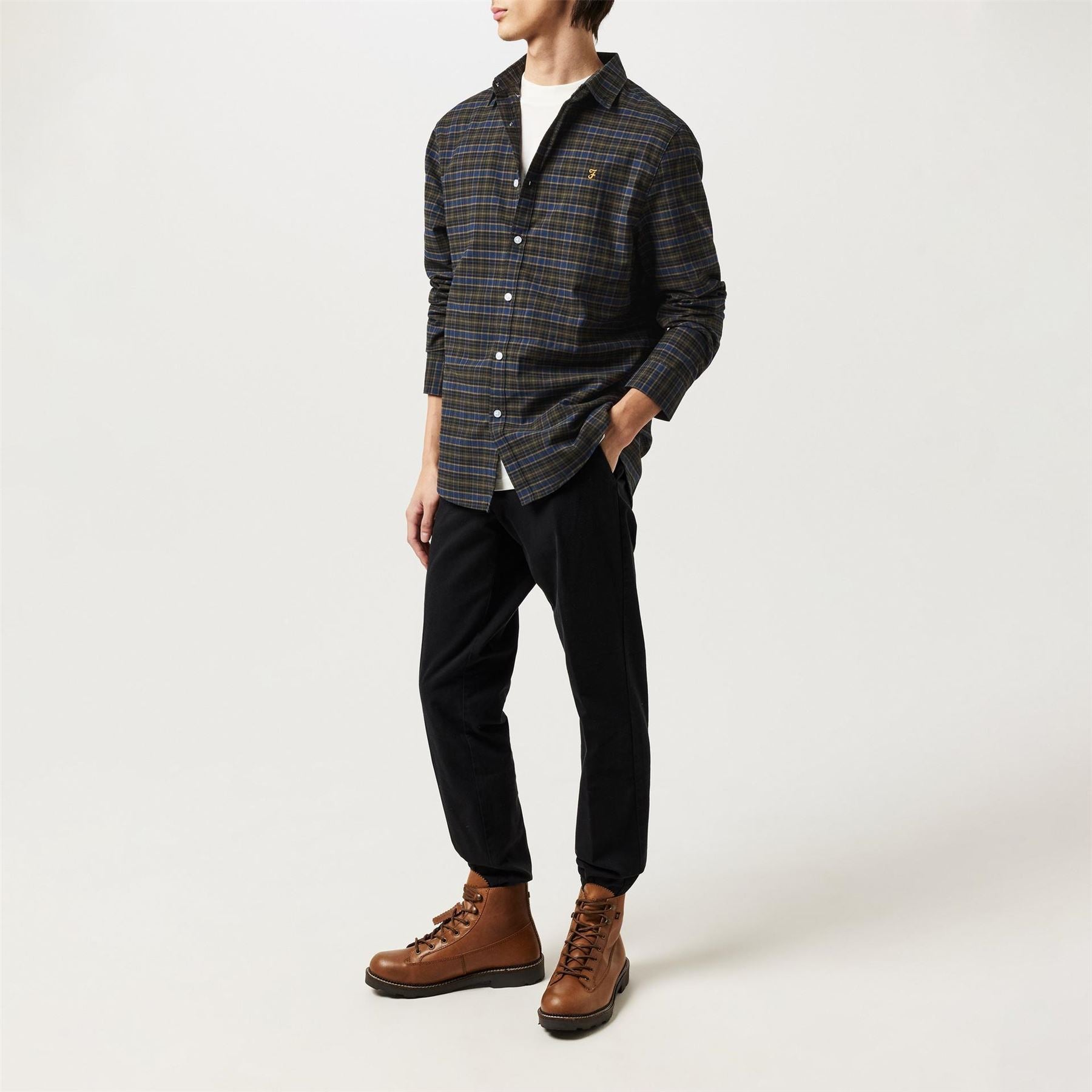 Farah Ribbed Regular Fit Long Sleeve Shirt