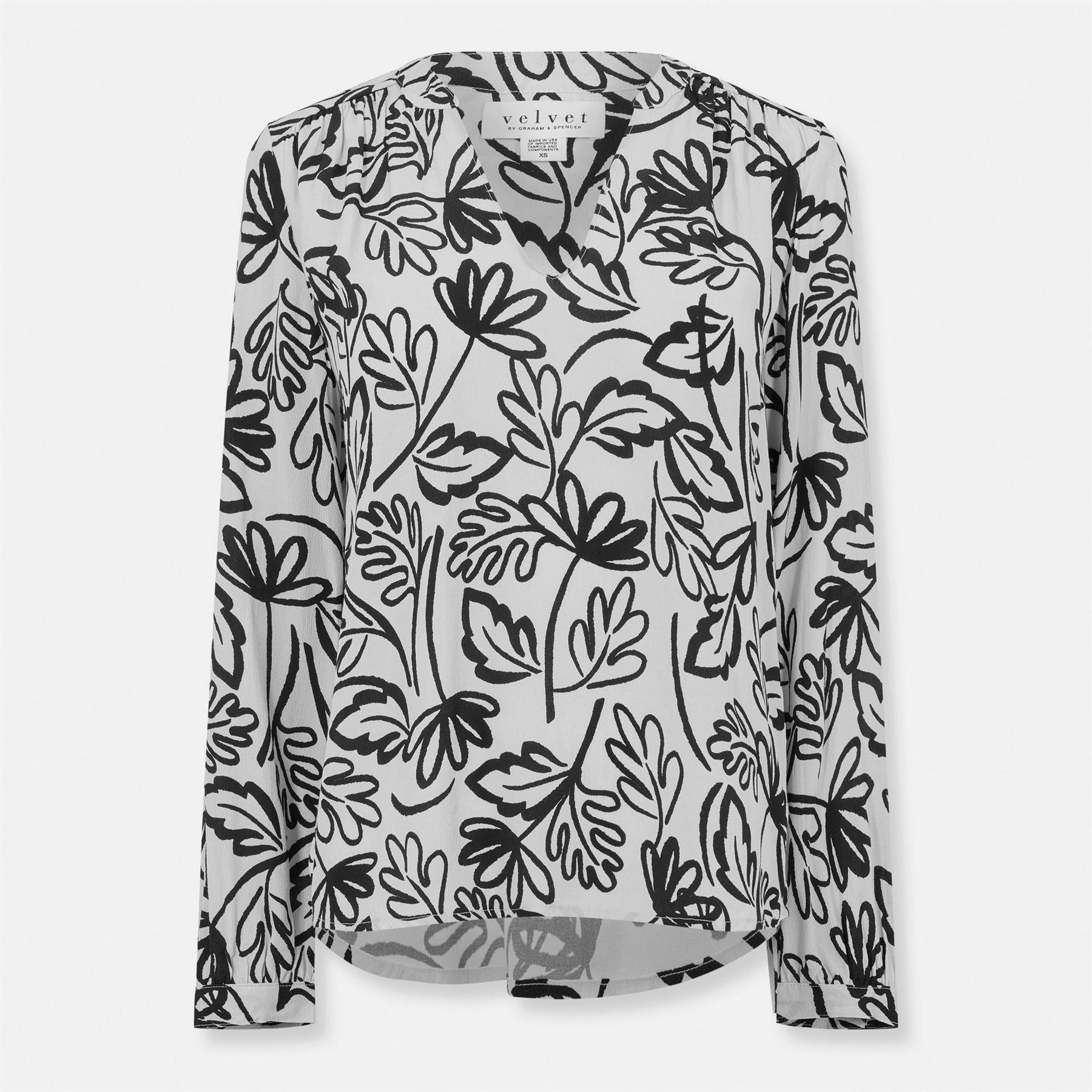 Velvet by Graham and Spencer Regular Fit V-Neck Long Sleeve Blouse