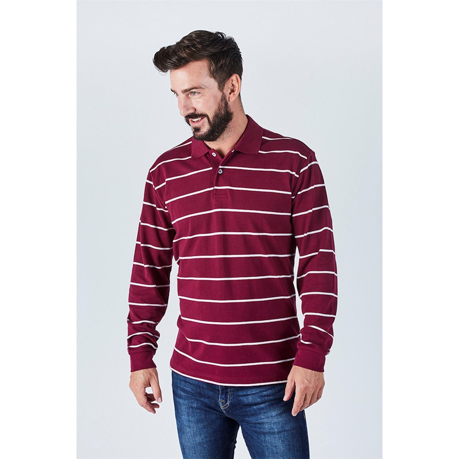 Harvey and Jones Mens Striped Polo Shirt