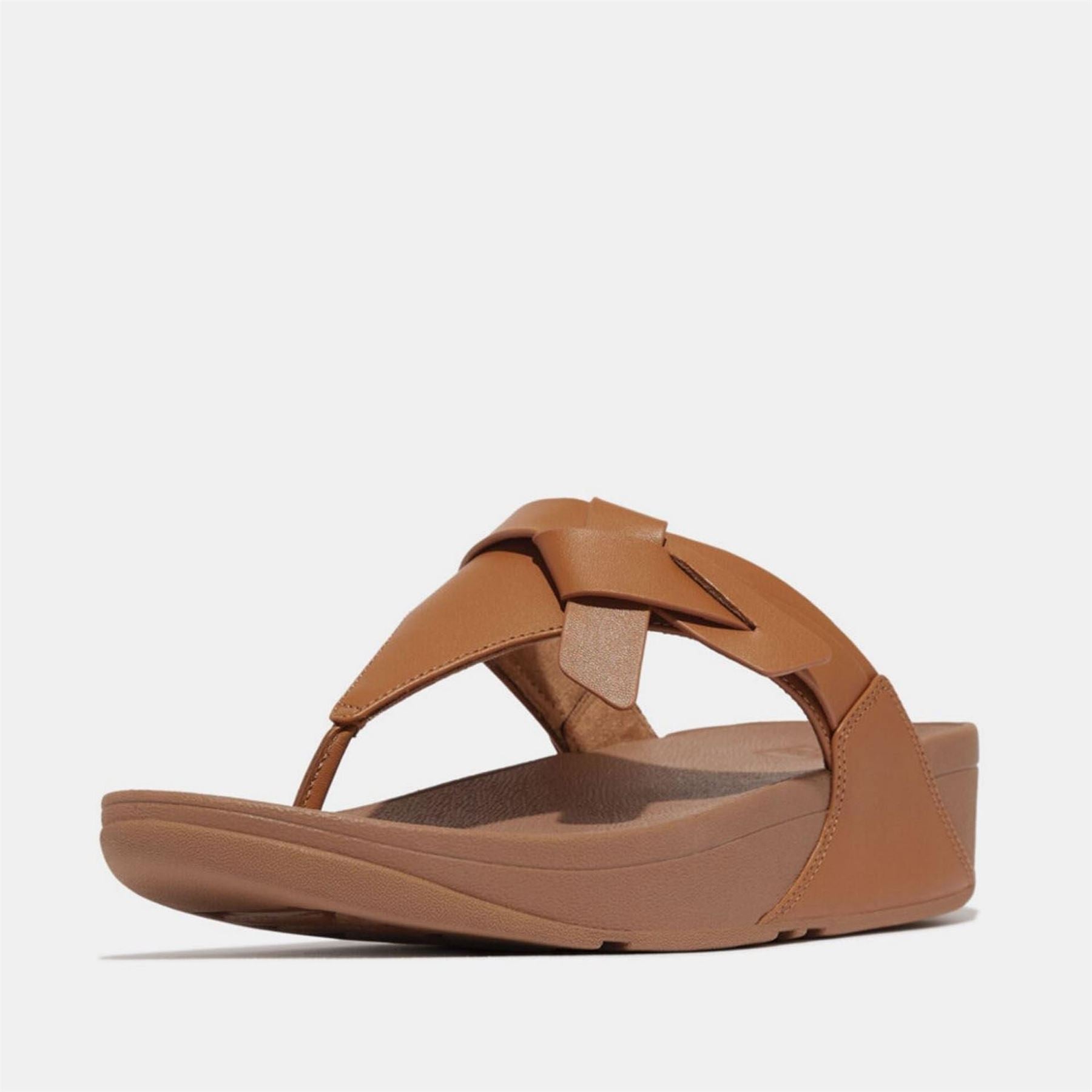 Fitflop Folded Knot Leather Toe Post Sandals