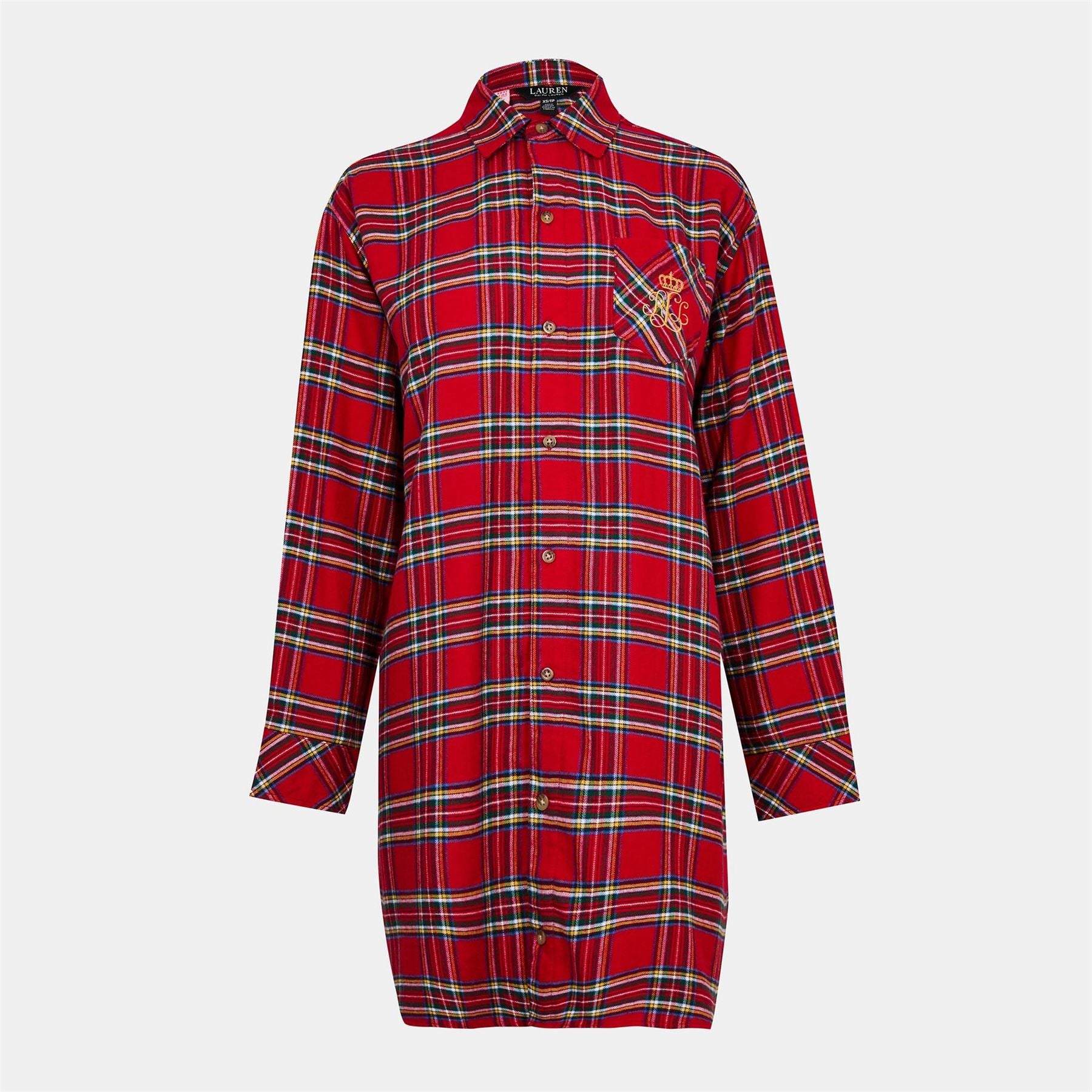 Lauren by Ralph Lauren Collared Neck Long Sleeve Nighty