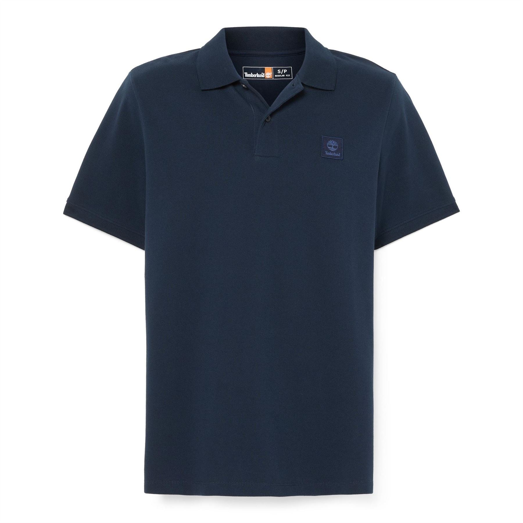 Timberland Woven Badge White Short Sleeve Polo Shirt