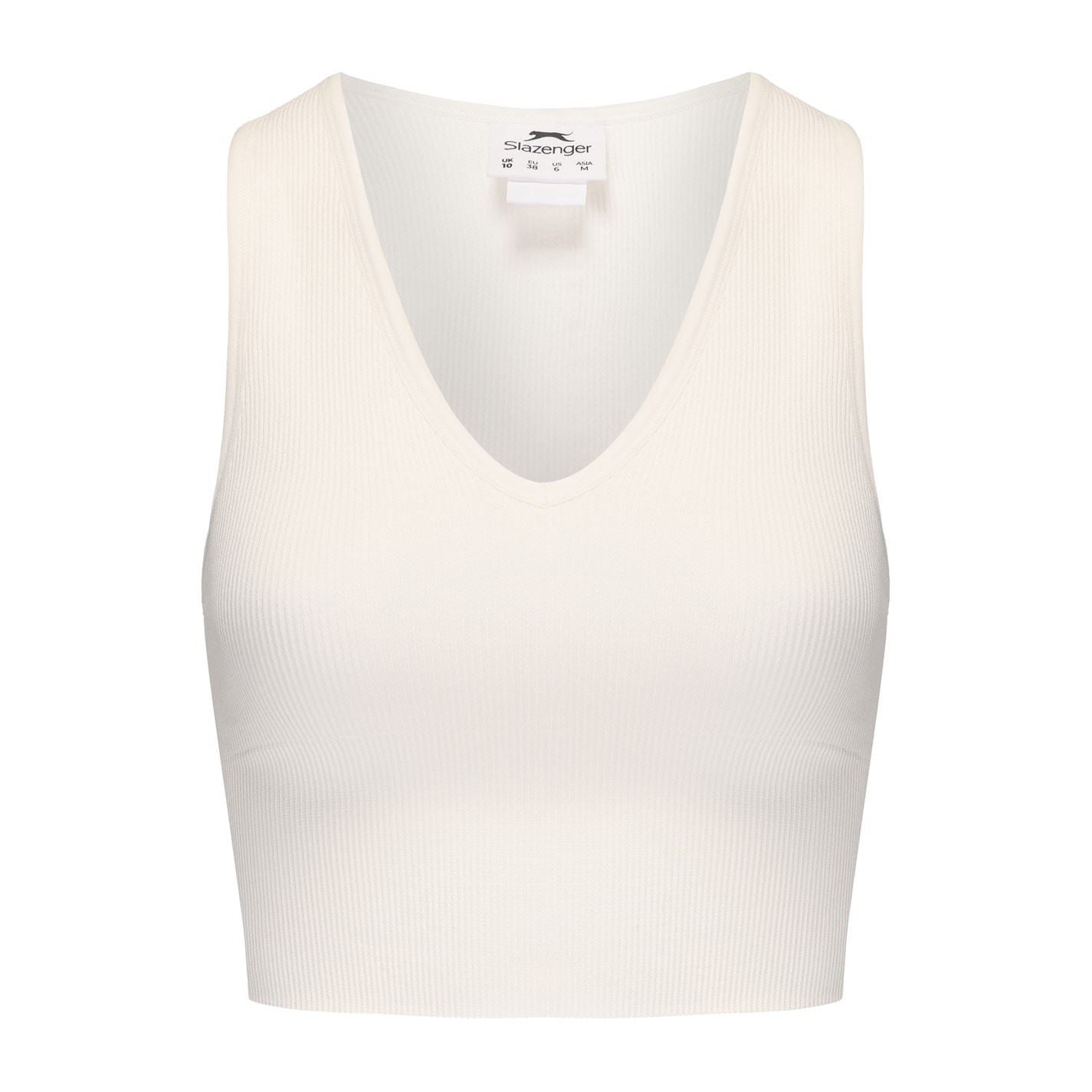 Slazenger 2 Pack Cropped Slim Fit V-Neck Tank