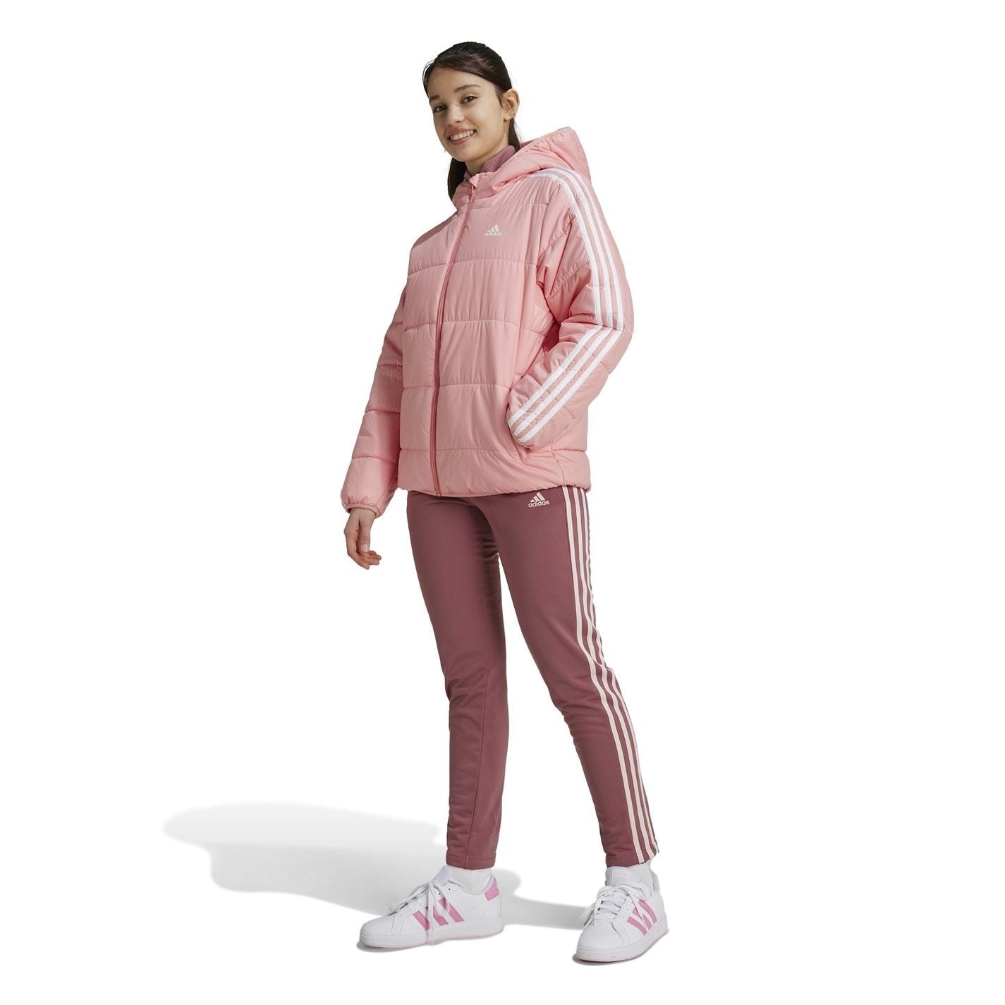 adidas Kids Essentials 3S Hooded Long Sleeve Puffer Jacket
