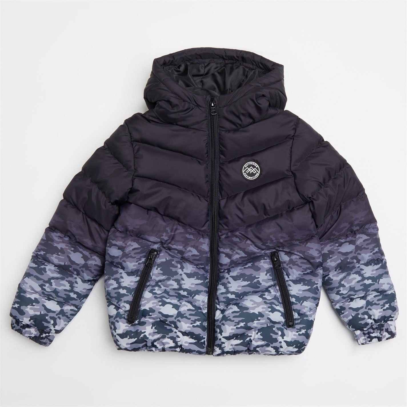 Firetrap Camo Water and Wind Resistant Hooded Padded Puffer Jacket