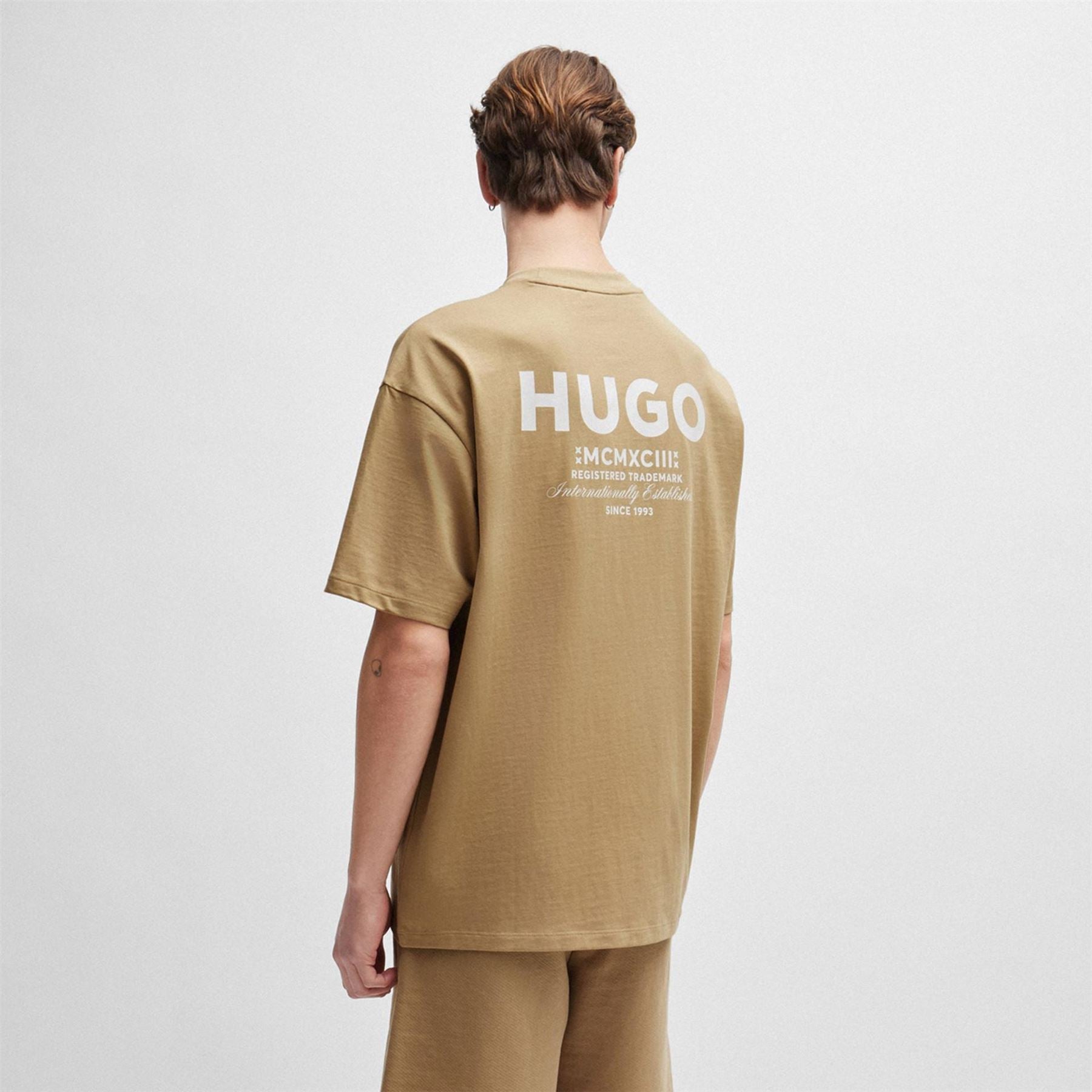 Hugo HUGO Printed Logo Back T Shirt with MCMXCIII text   Regular Fit