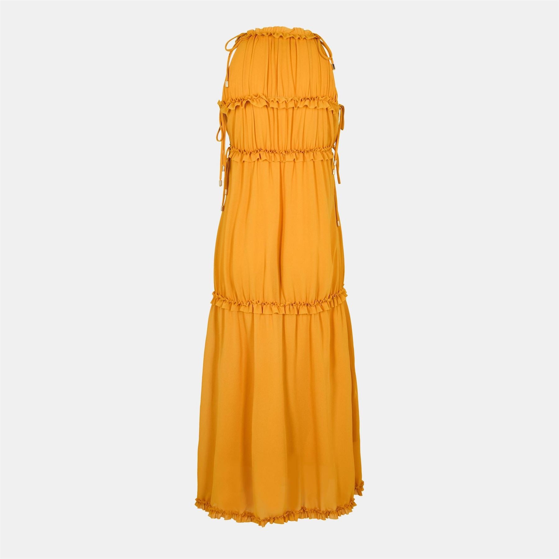 AmyLynn Ruffle Halter Neck Maxi Tiered Dress