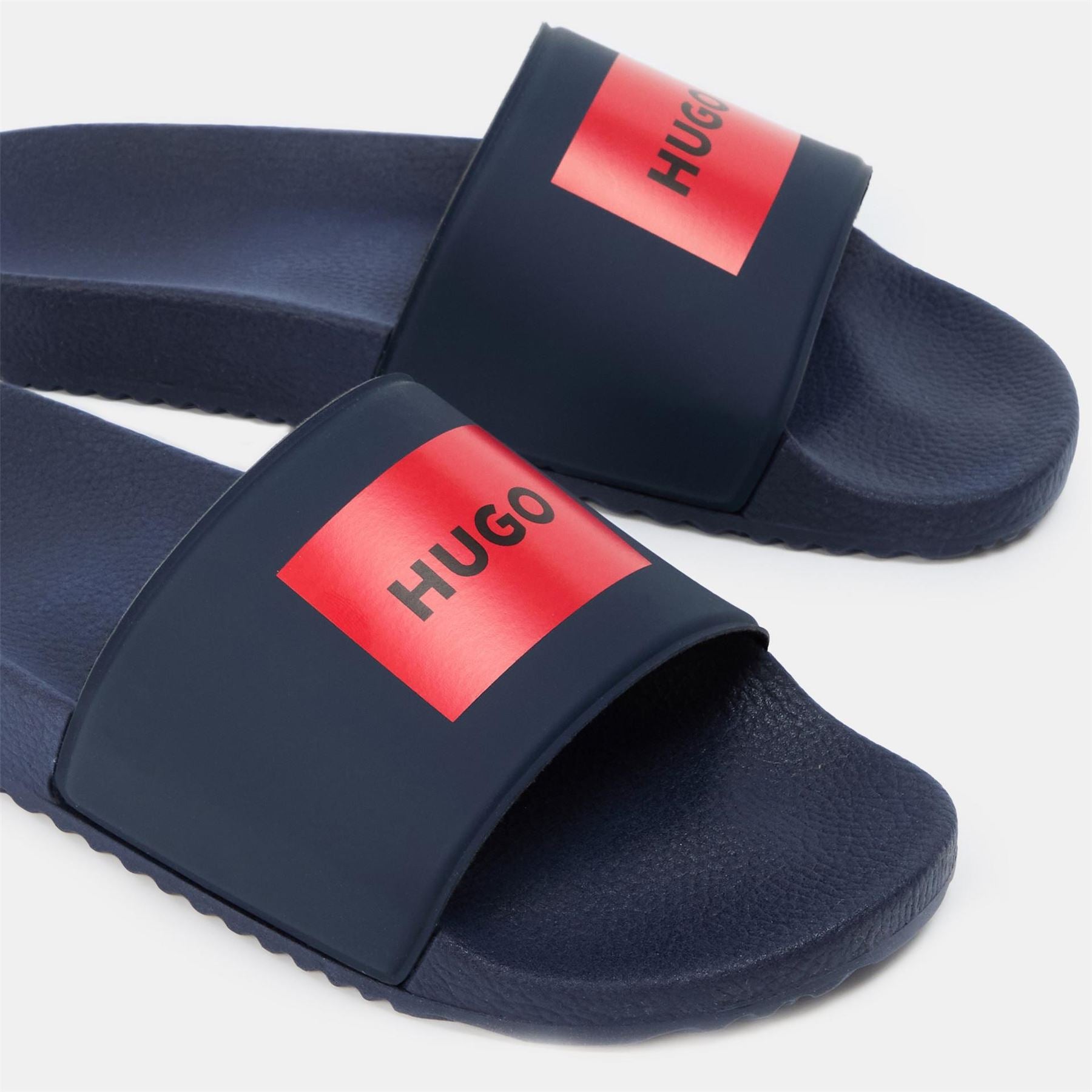 Hugo Logo Print Open Toe Slides
