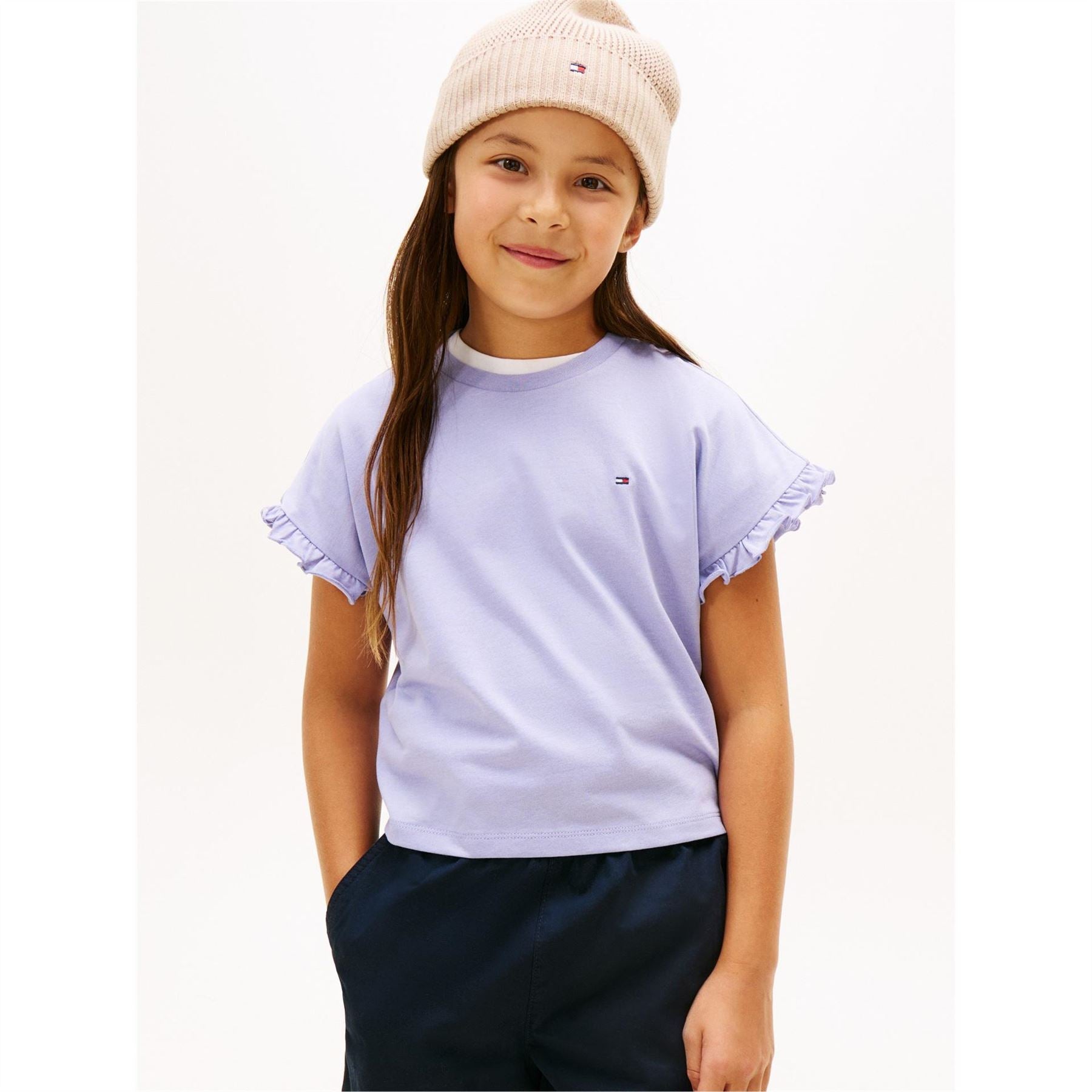 Tommy Hilfiger Essential Crew Neck Ruffle Sleeve T-Shirt