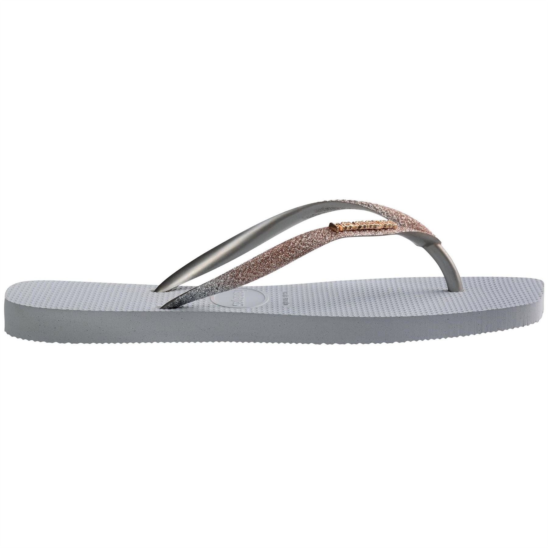 Havaianas Womens Hav. Square Glitter Ice Grey 39 40 Flip Flops