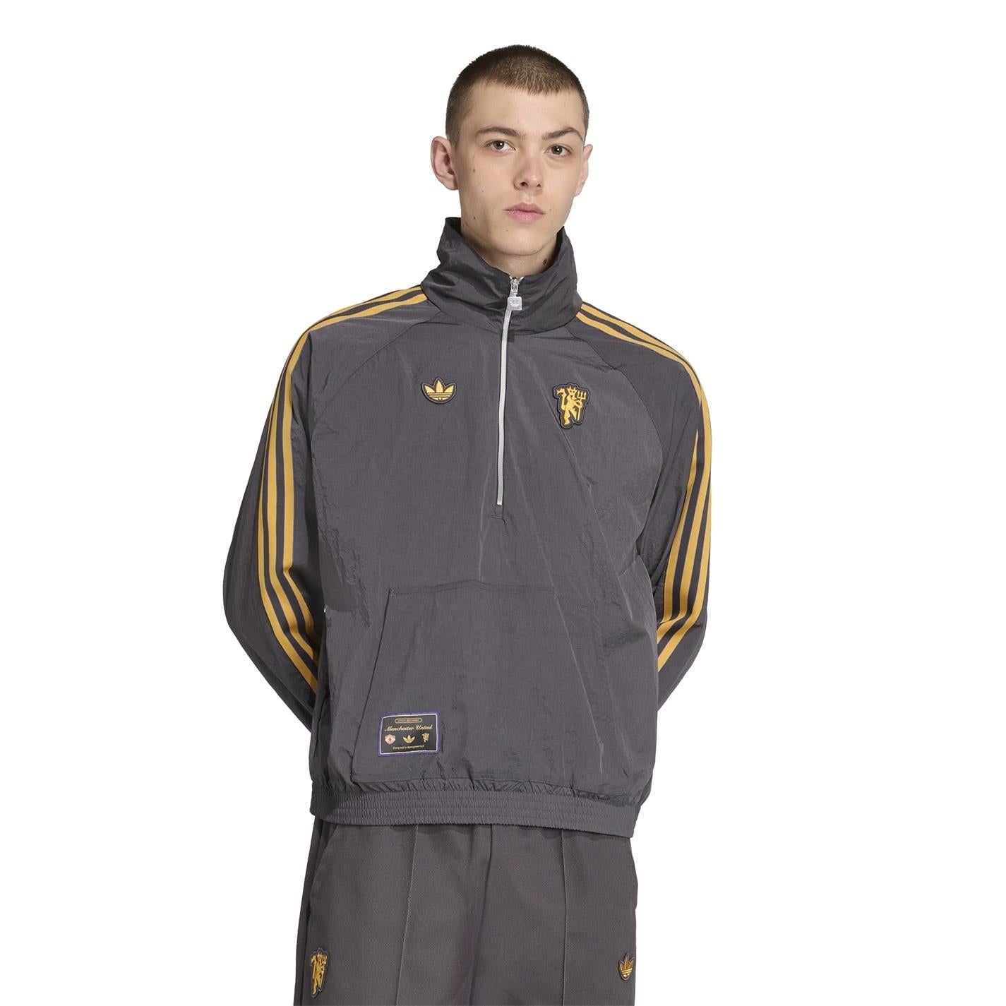 adidas Mens Manchester United Half Zip Jacket